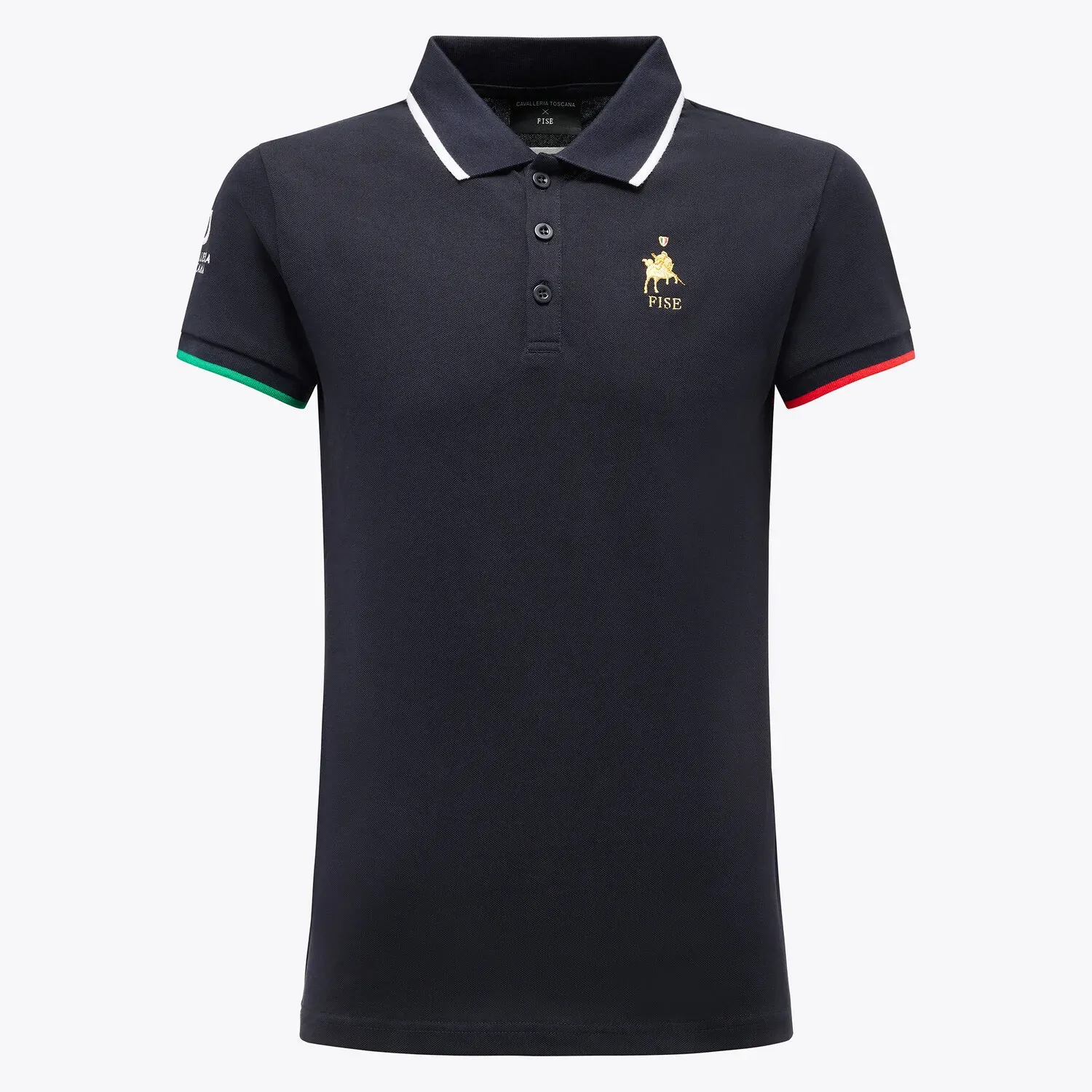 Cavalleria Toscana FISE short sleeved training Polo for boys NAVY-1