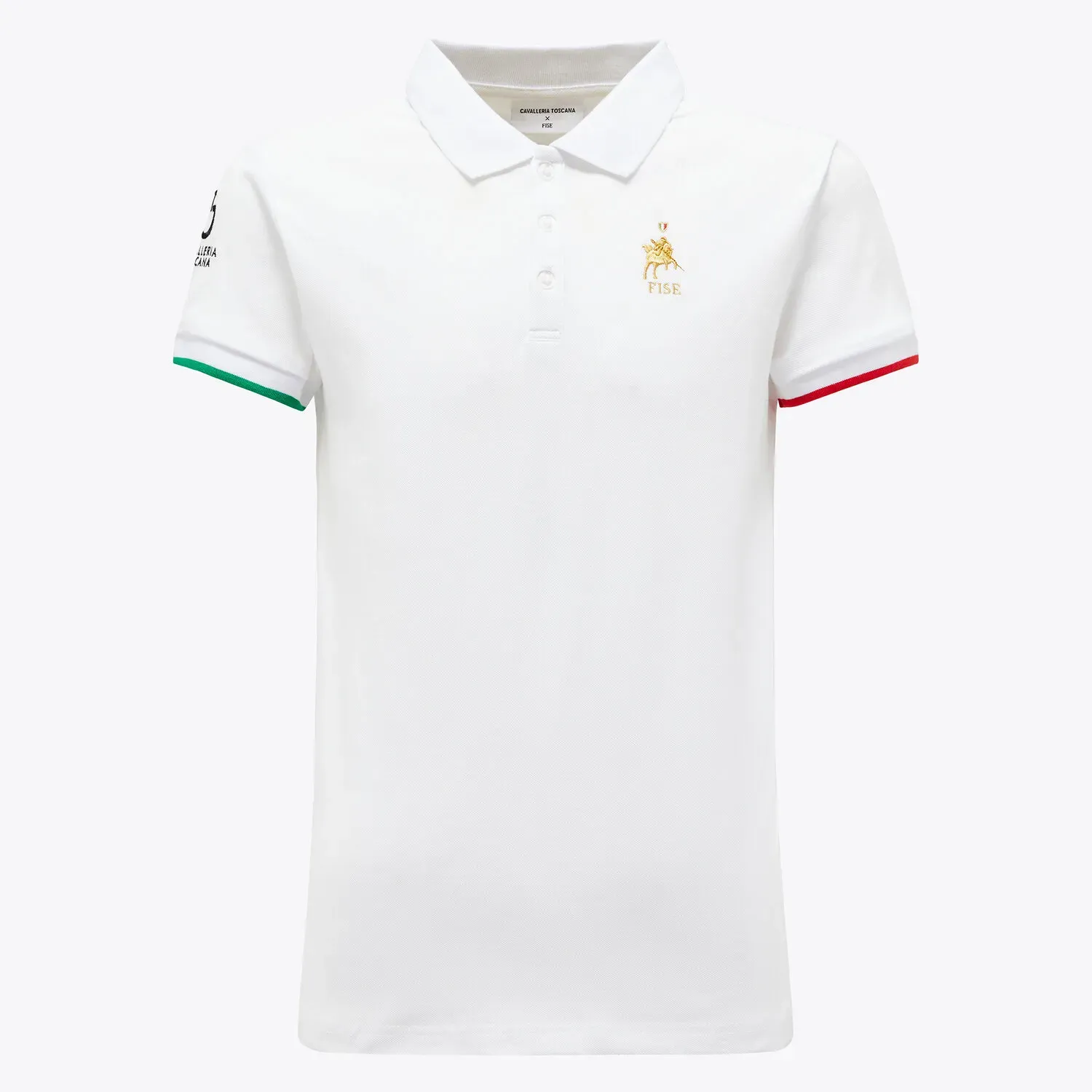 Cavalleria Toscana FISE short sleeved training Polo for boys WHITE-1