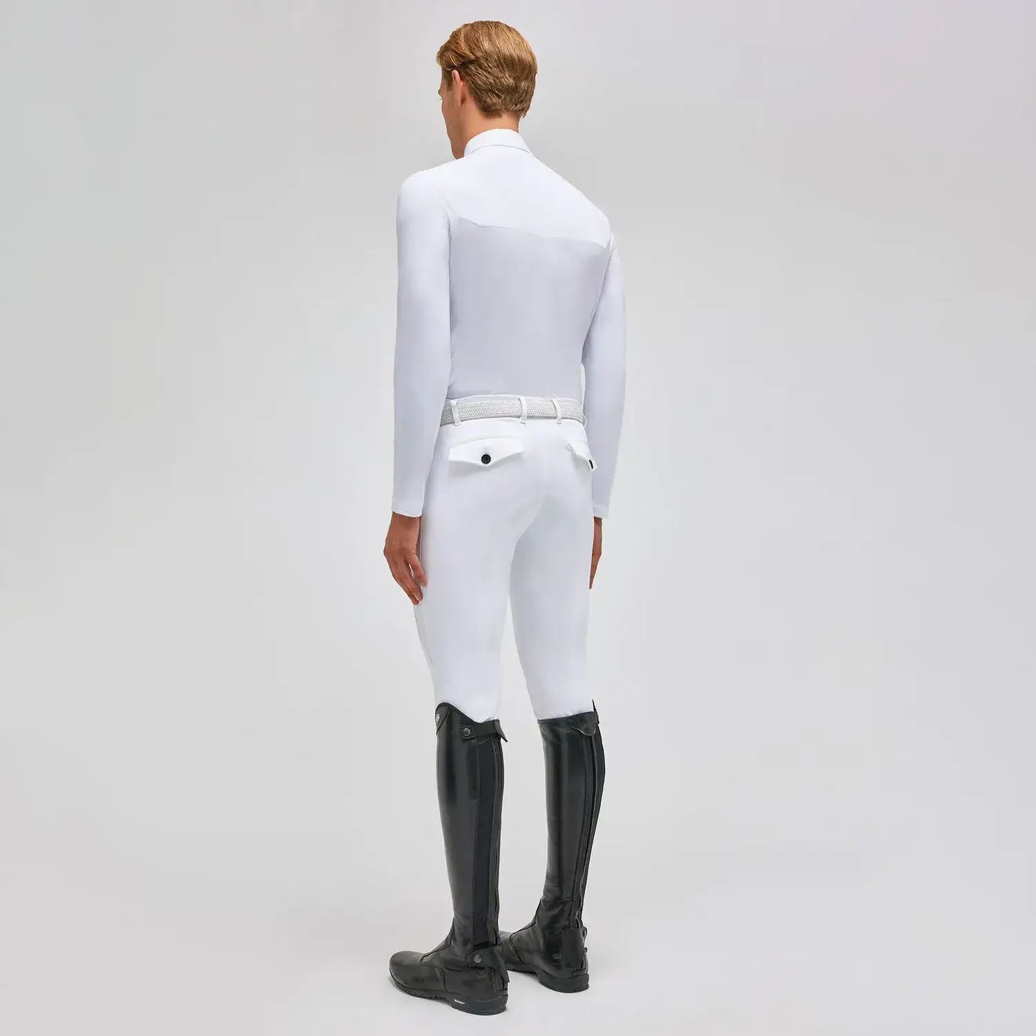 Cavalleria Toscana Men's competition polo shirt WHITE-2