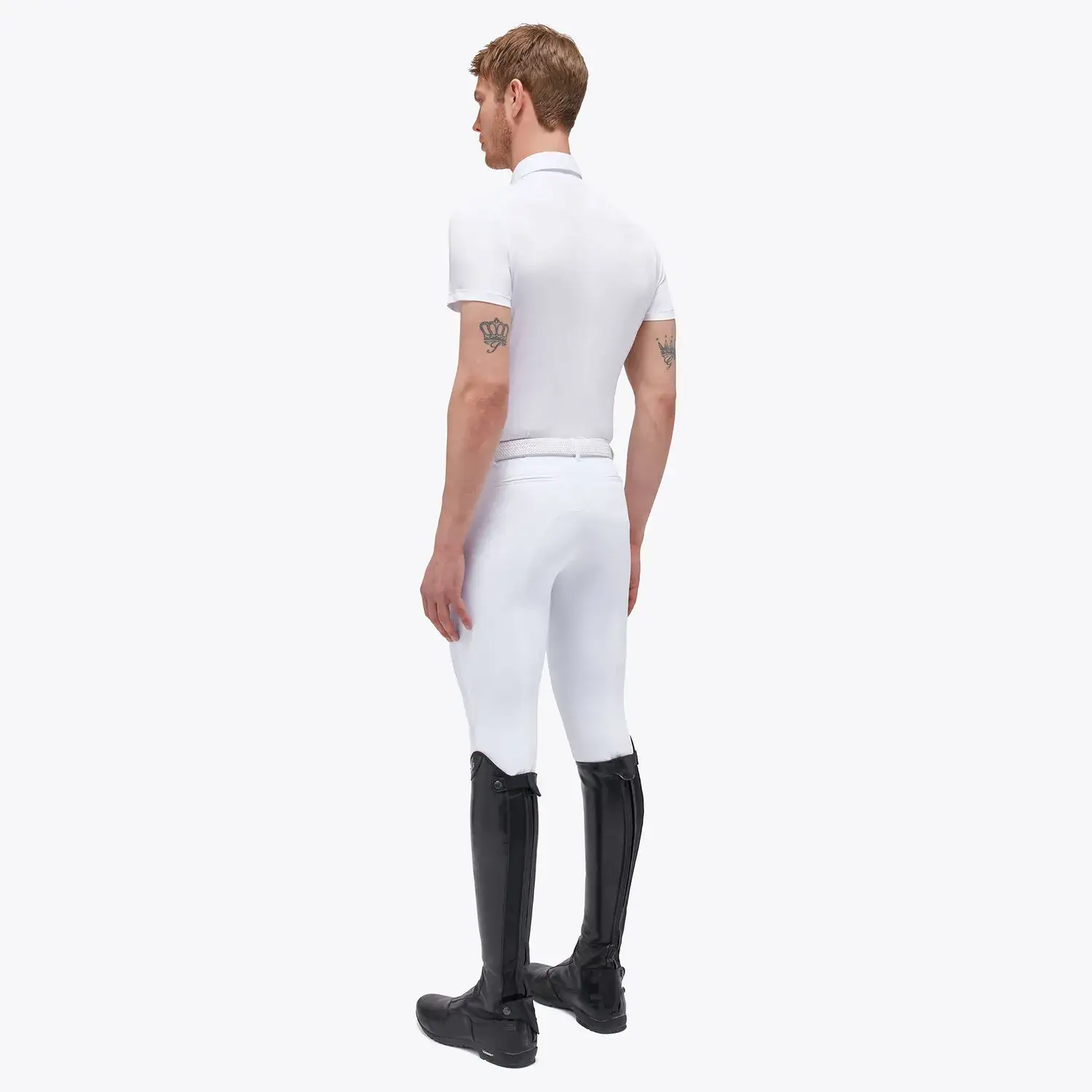 Cavalleria Toscana CT Piquet S/S Competition Zip Polo w/ Jersey Logo Pocket WHITE-2