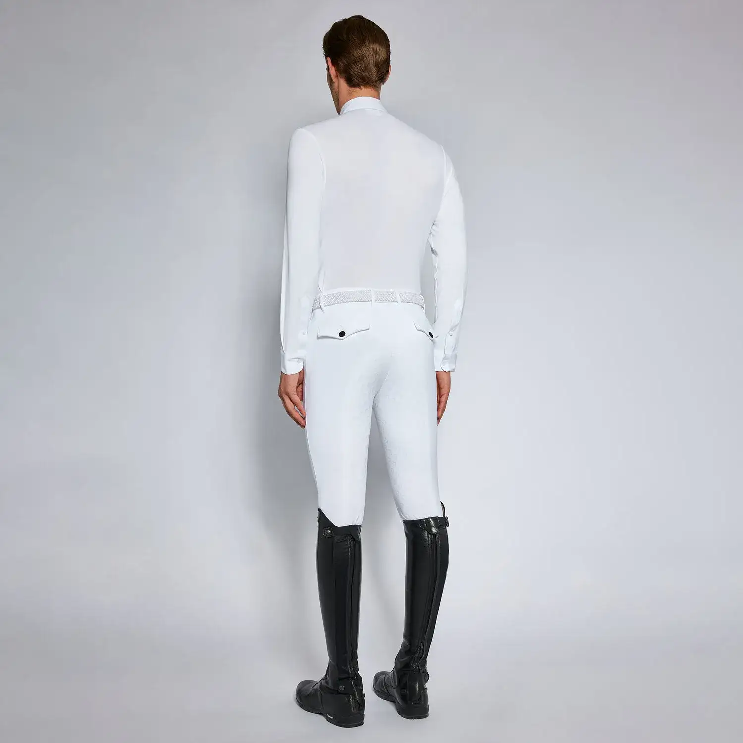 Cavalleria Toscana Men's competition polo shirt WHITE-2