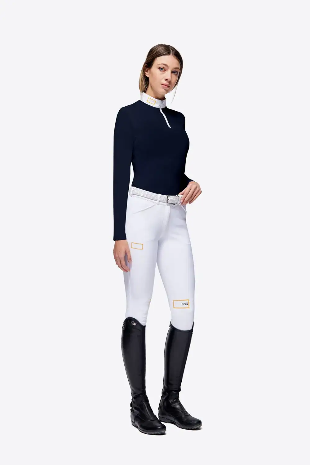 Rider's Gene RG Jersey L/S Zip Competition Polo NAVY-1