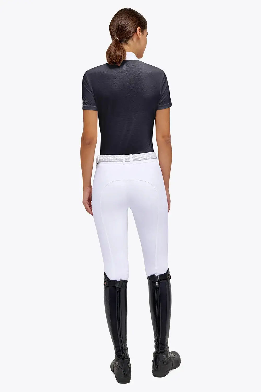 Rider's Gene Jersey/Mesh Insert S/S Zip Competition Polo NAVY-2