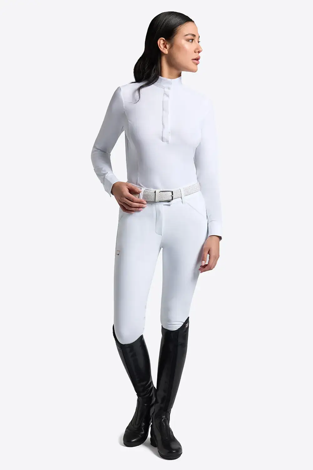 Rider's Gene Rider's Gene woman competition shirt WHITE/KNIT-1