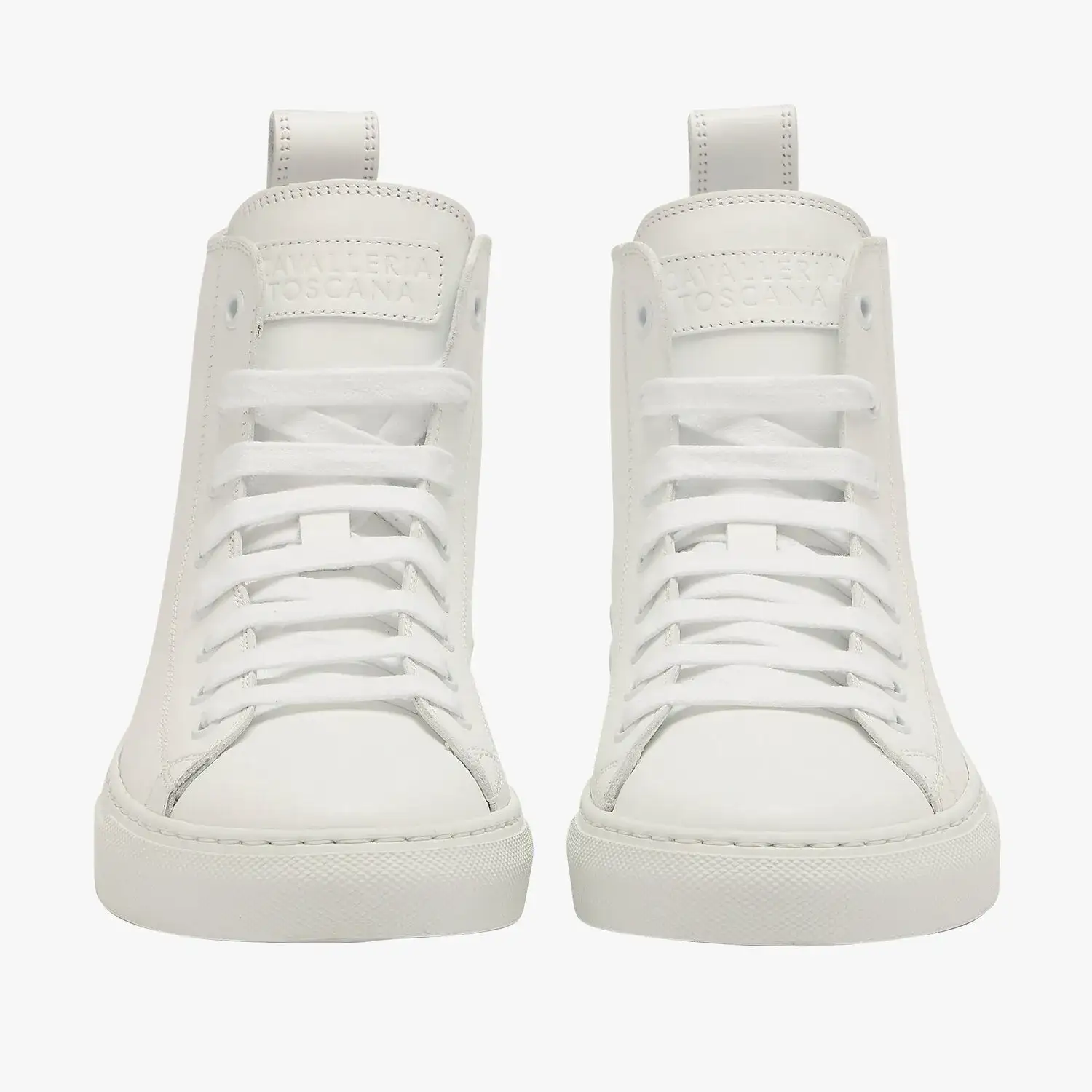 Cavalleria Toscana High-top lace-up leather sneakers WHITE-2