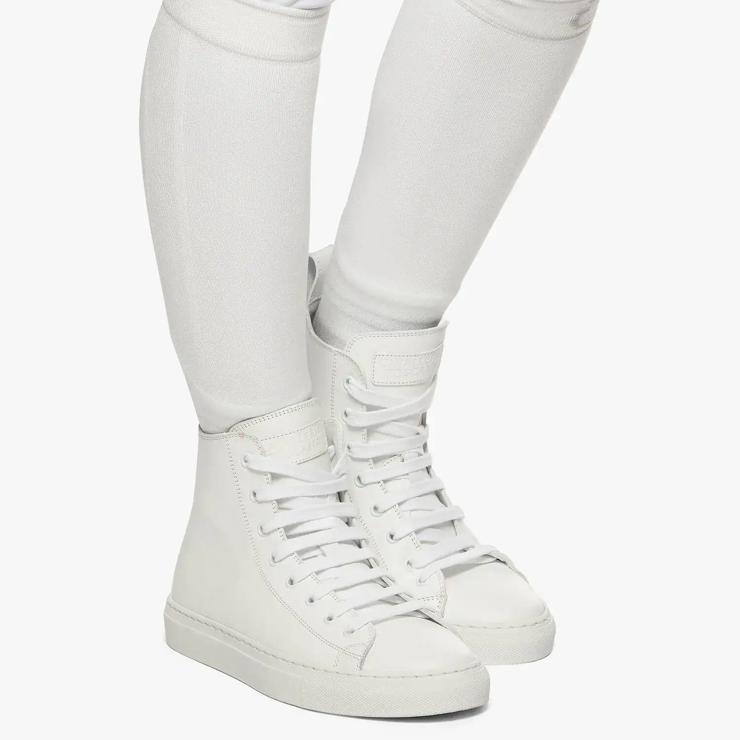 Cavalleria Toscana High-top lace-up leather sneakers WHITE-4