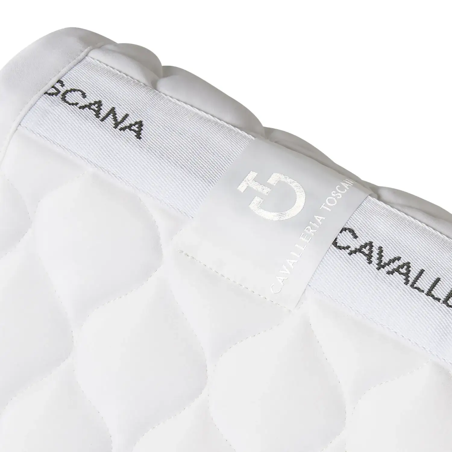 Cavalleria Toscana Circular-quilted dressage saddle pad WHITE/KNIT-3