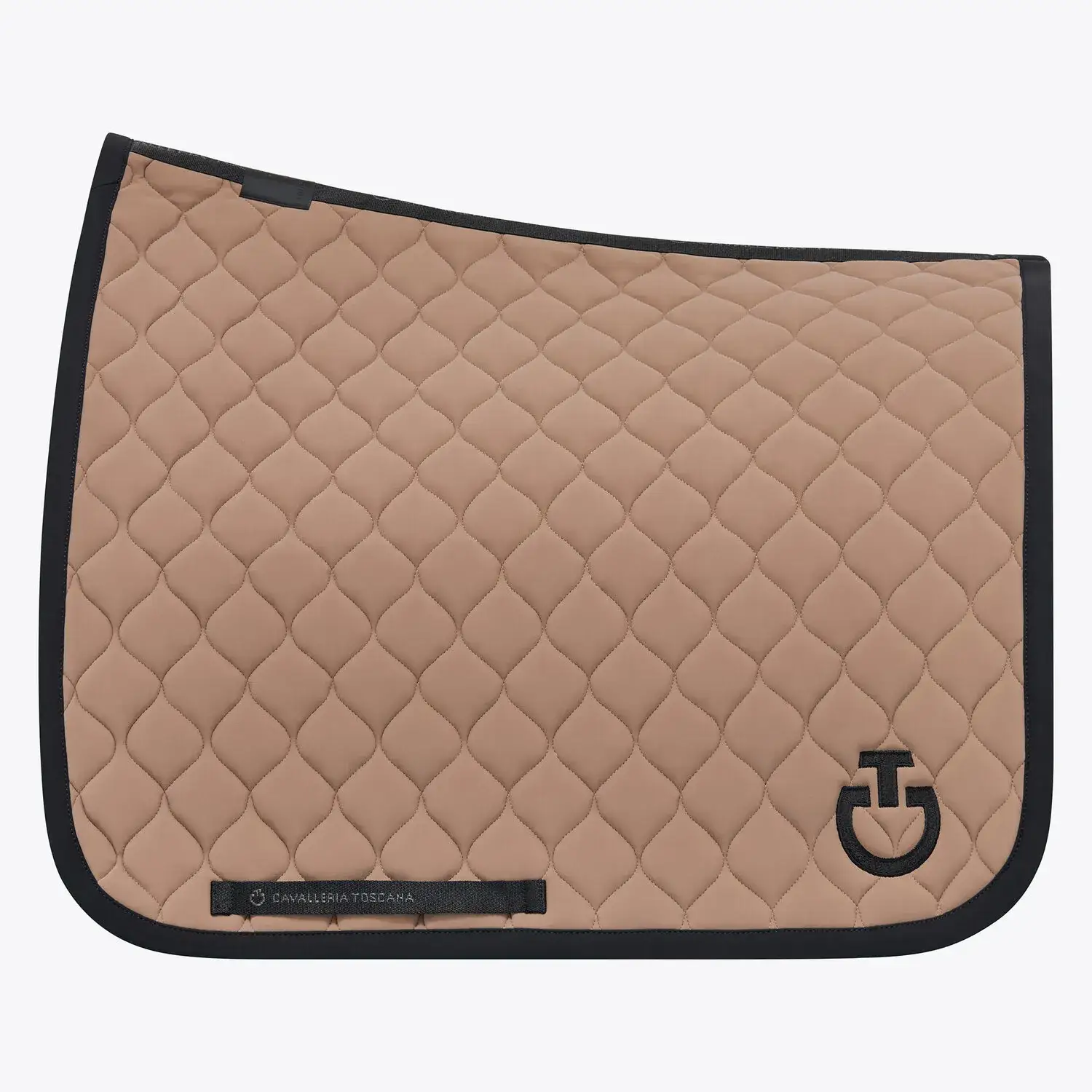 Cavalleria Toscana Circular-quilted dressage saddle pad BISCUIT/BLACK-1