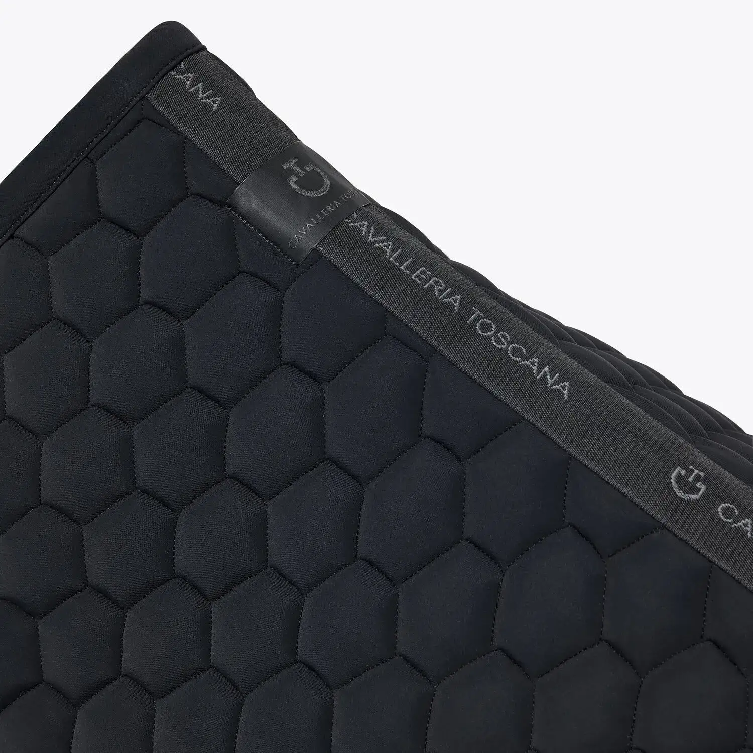 Cavalleria Toscana Quilted cotton jumping saddle pad BLACK-3