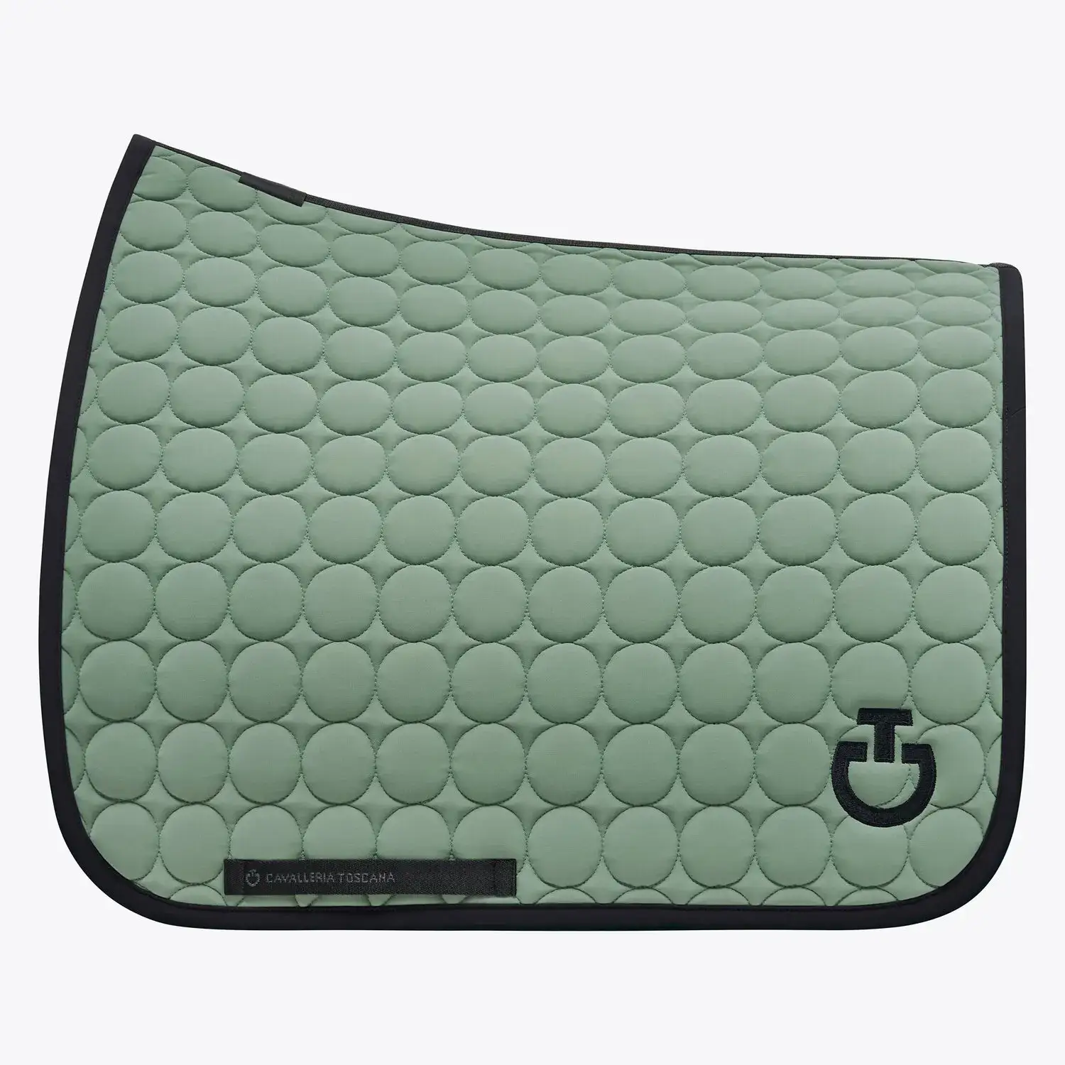 Cavalleria Toscana Dressage saddle pad in quilted cotton fabric EMERALD GREY-1