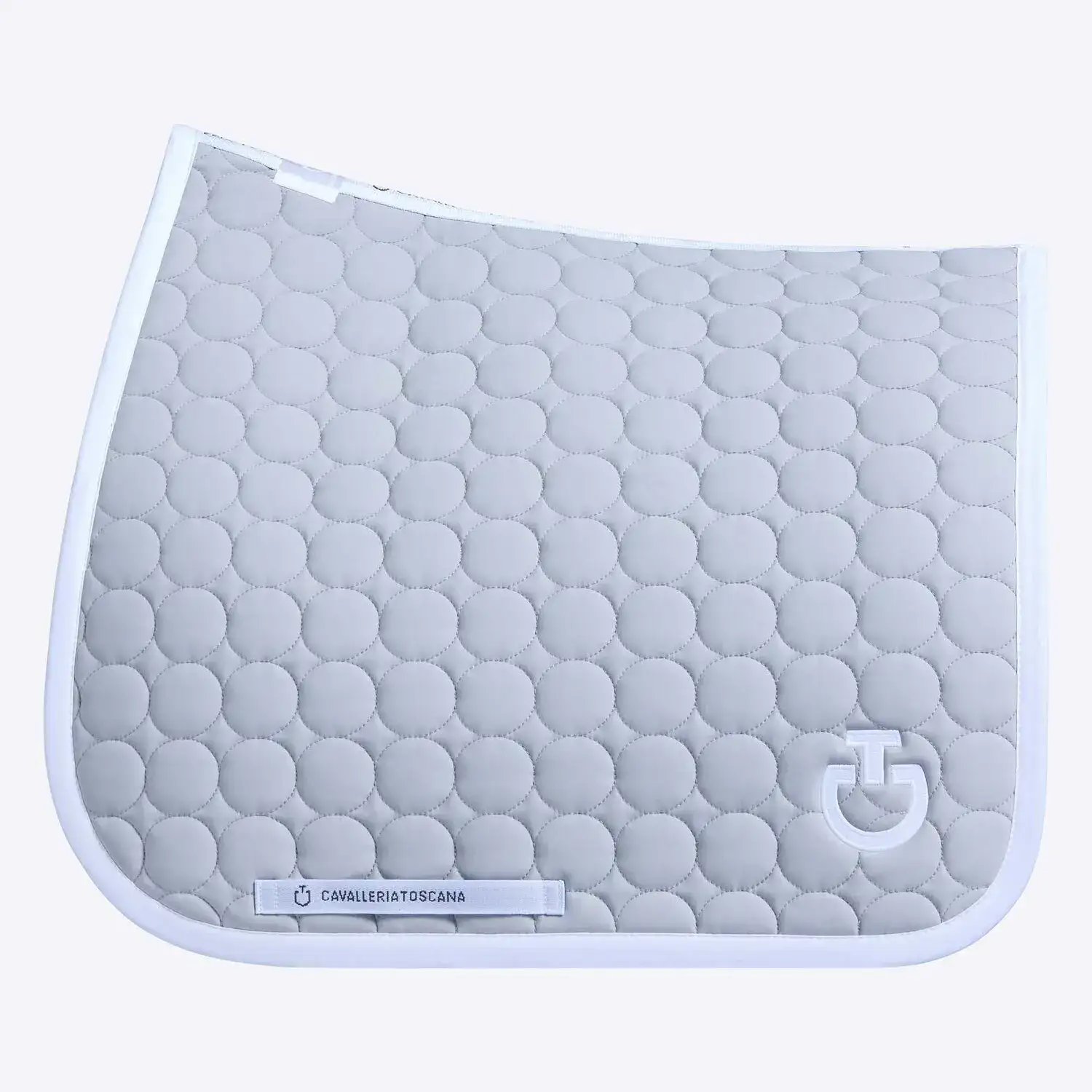 Cavalleria Toscana Dressage horse saddle pad LIGHT GREY/WHITE-1