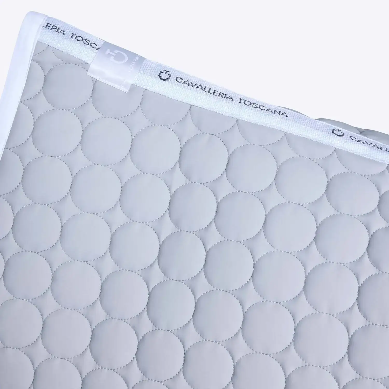 Cavalleria Toscana Dressage horse saddle pad LIGHT GREY/WHITE-2