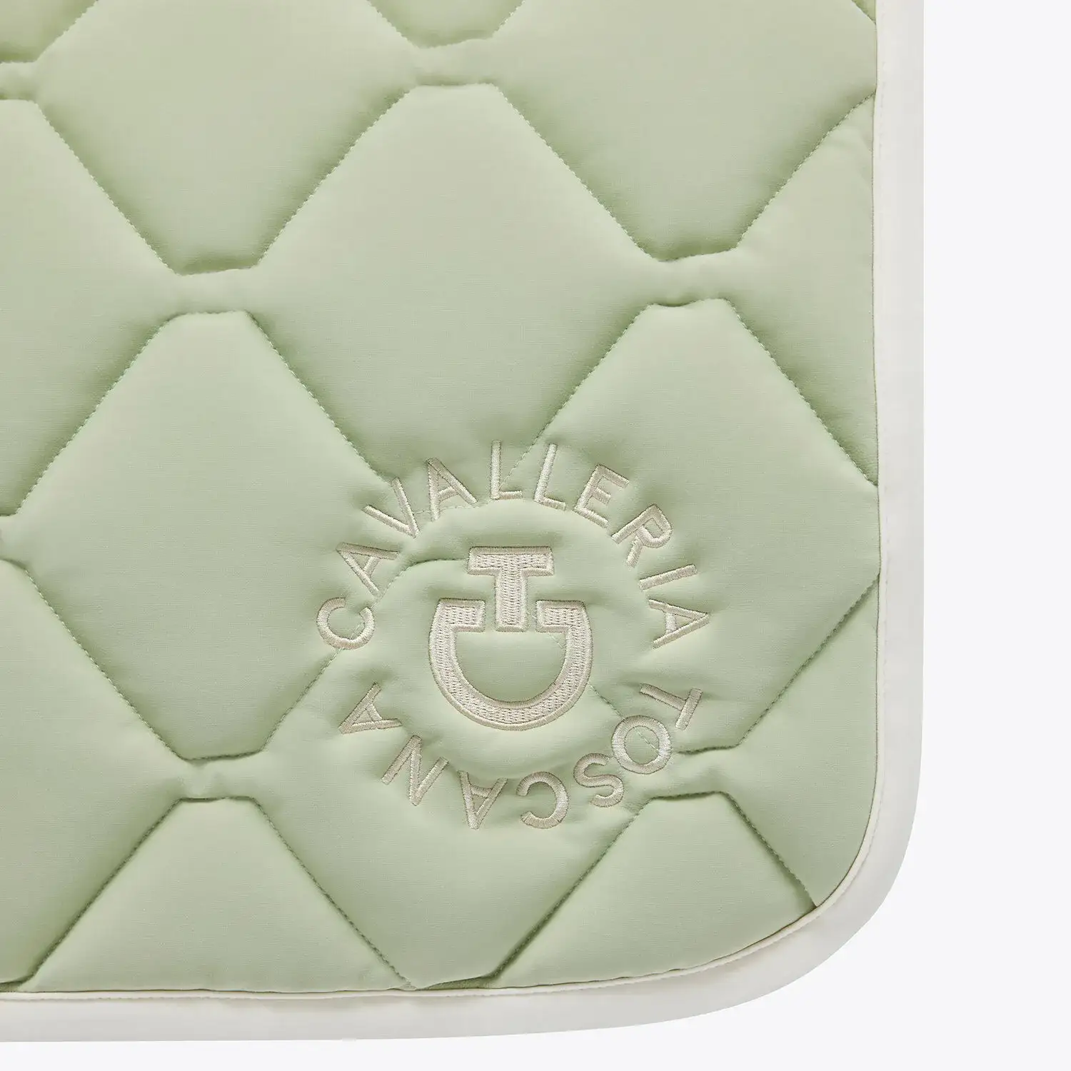 Cavalleria Toscana Ct Orbit Quilted dressage Saddle Pad PISTACHIO / Off-White-2