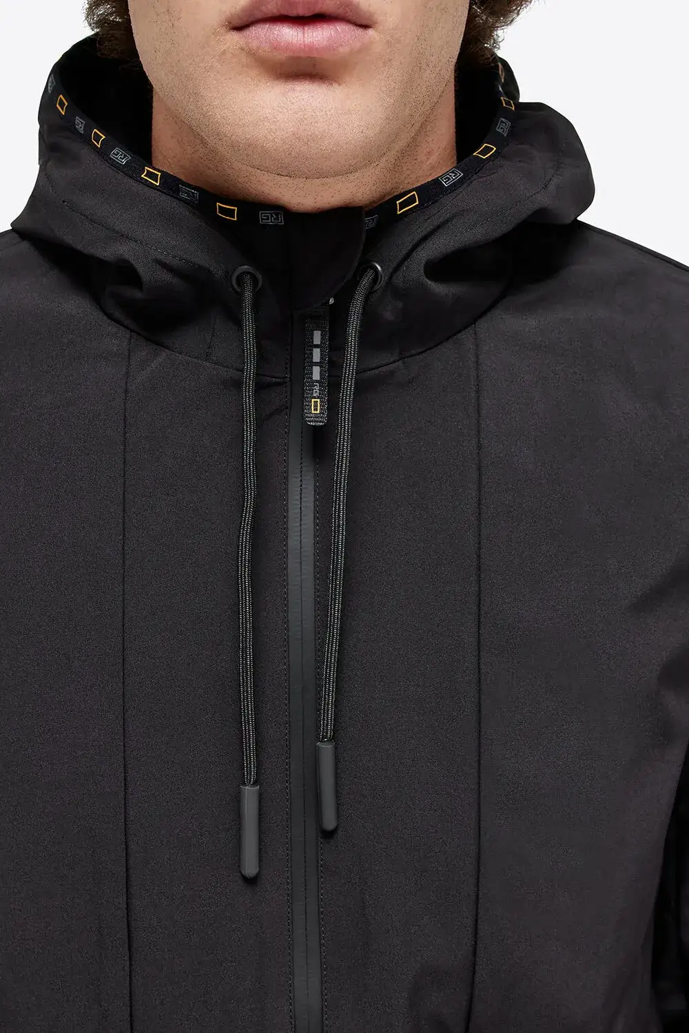 Rider's Gene RG Jersey Hooded Zip Softshell Jacket BLACK-5