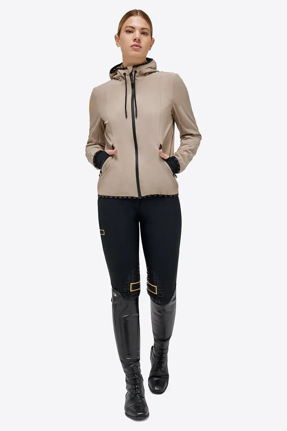 Rider's Gene RG Jersey Hooded Zip Softshell Jacket 1005 HAZELNUT-1