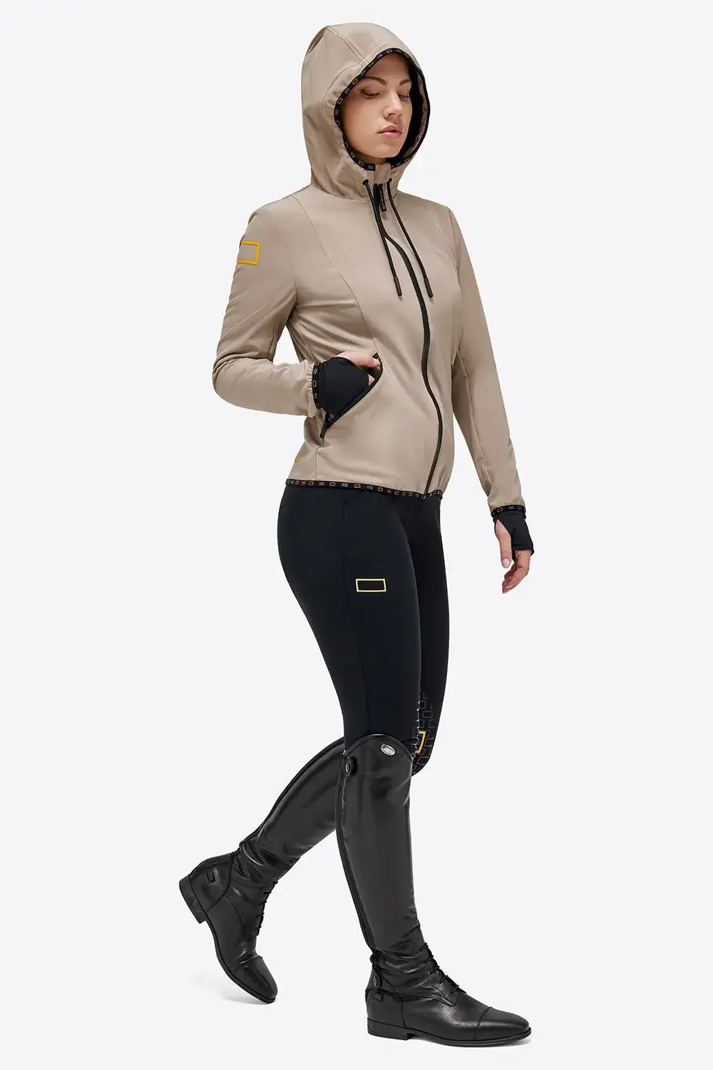 Rider's Gene RG Jersey Hooded Zip Softshell Jacket 1005 HAZELNUT-2
