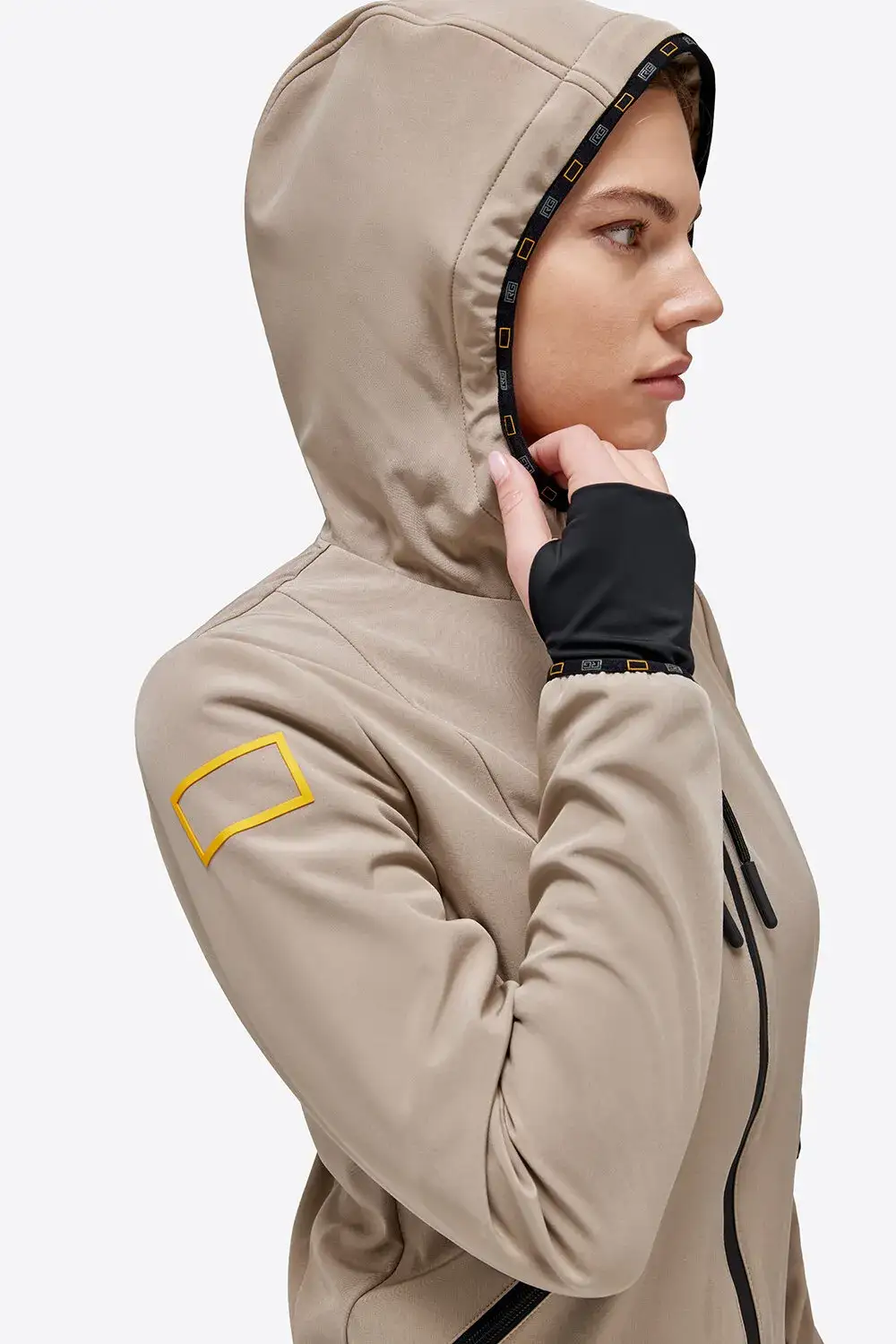 Rider's Gene RG Jersey Hooded Zip Softshell Jacket 1005 HAZELNUT-5