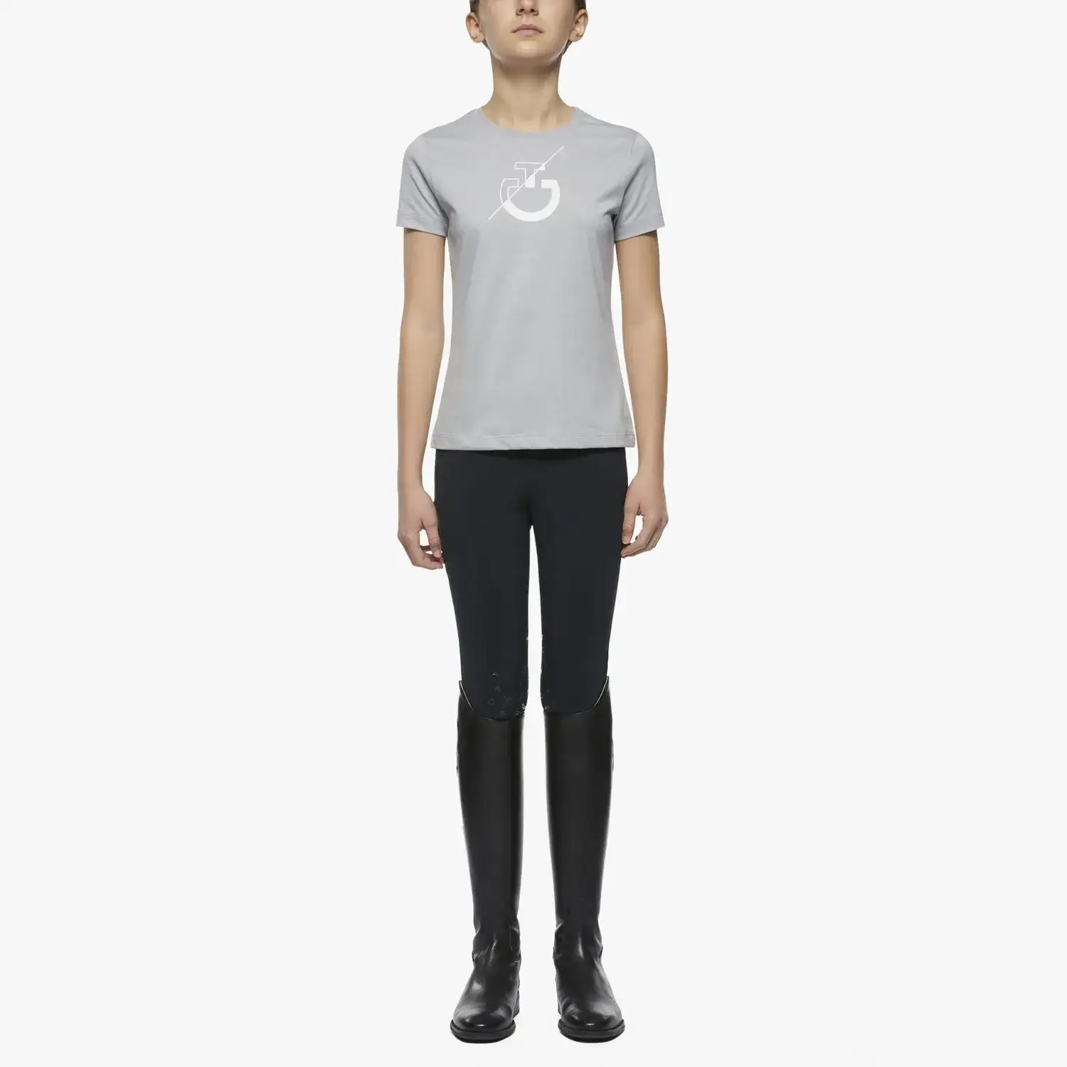 Cavalleria Toscana CT Team girl's t-shirt LIGHT GREY-1