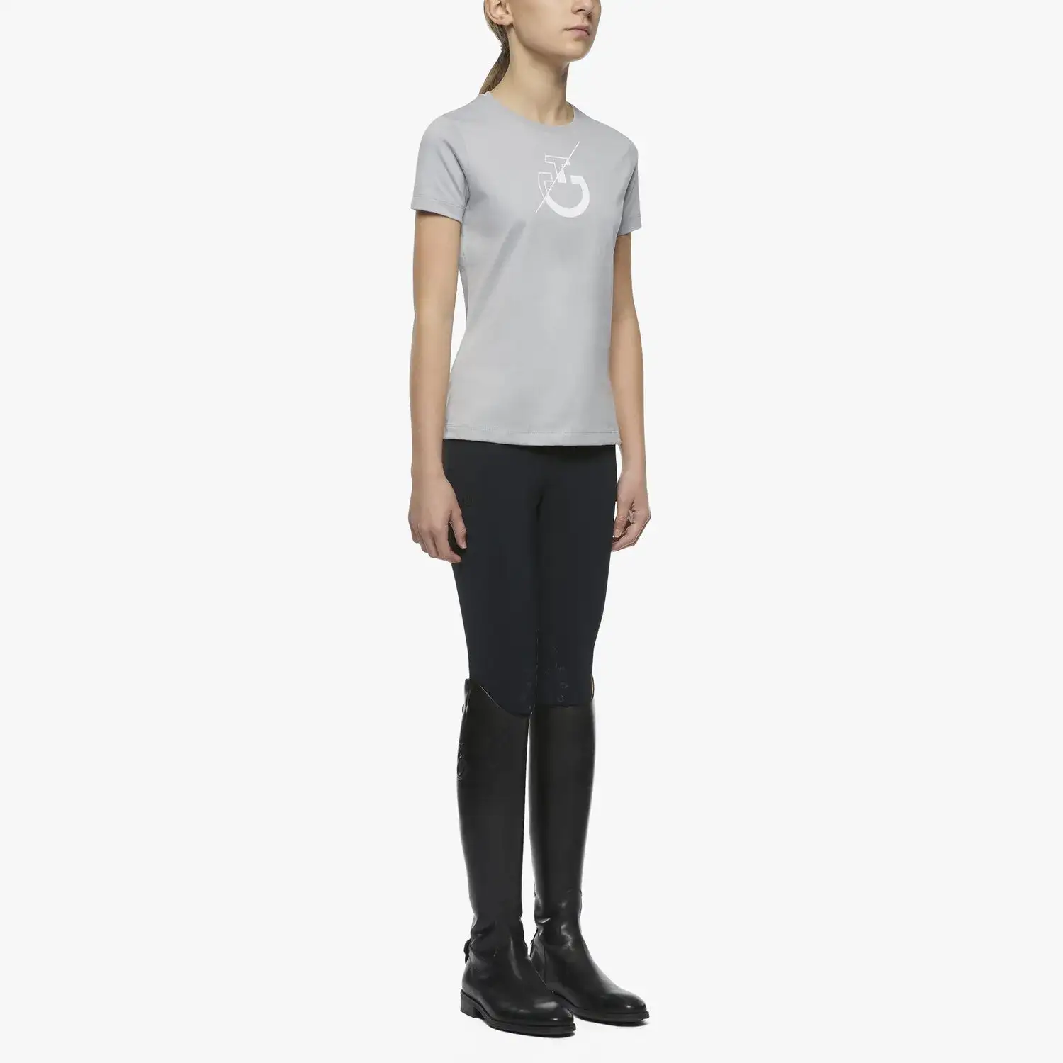Cavalleria Toscana CT Team girl's t-shirt LIGHT GREY-2