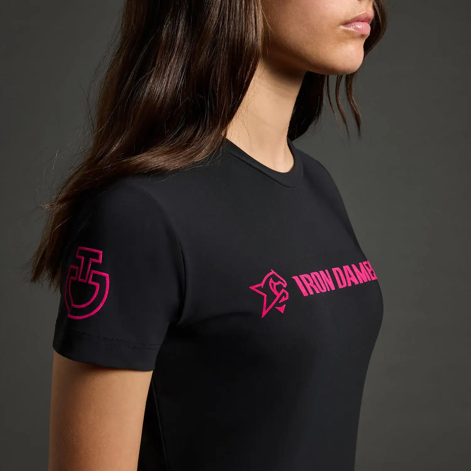 Cavalleria Toscana Girl's t-shirt CT x Iron Dames BLACK / PINK-3