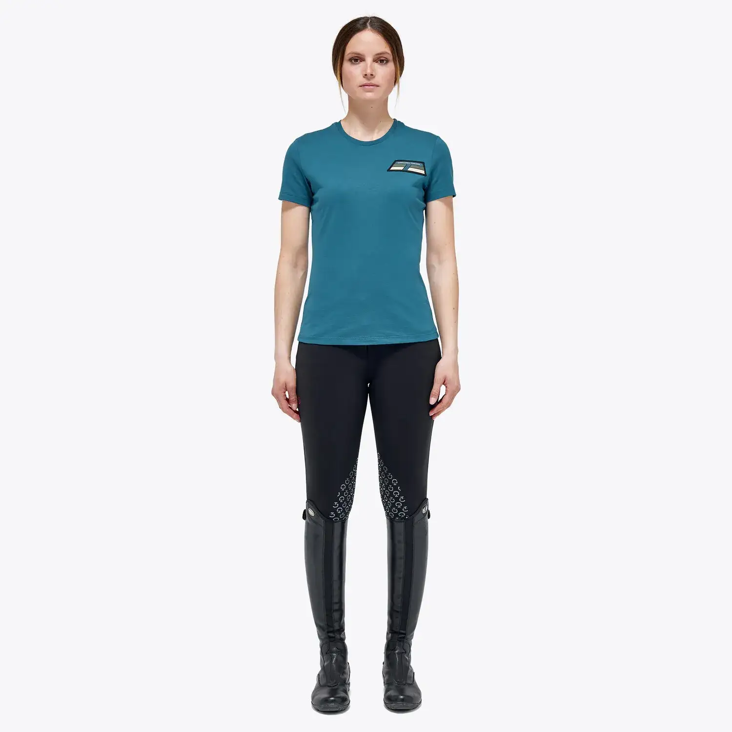 Cavalleria Toscana Woman's cotton t-shirt DEEP SEA BLUE-1