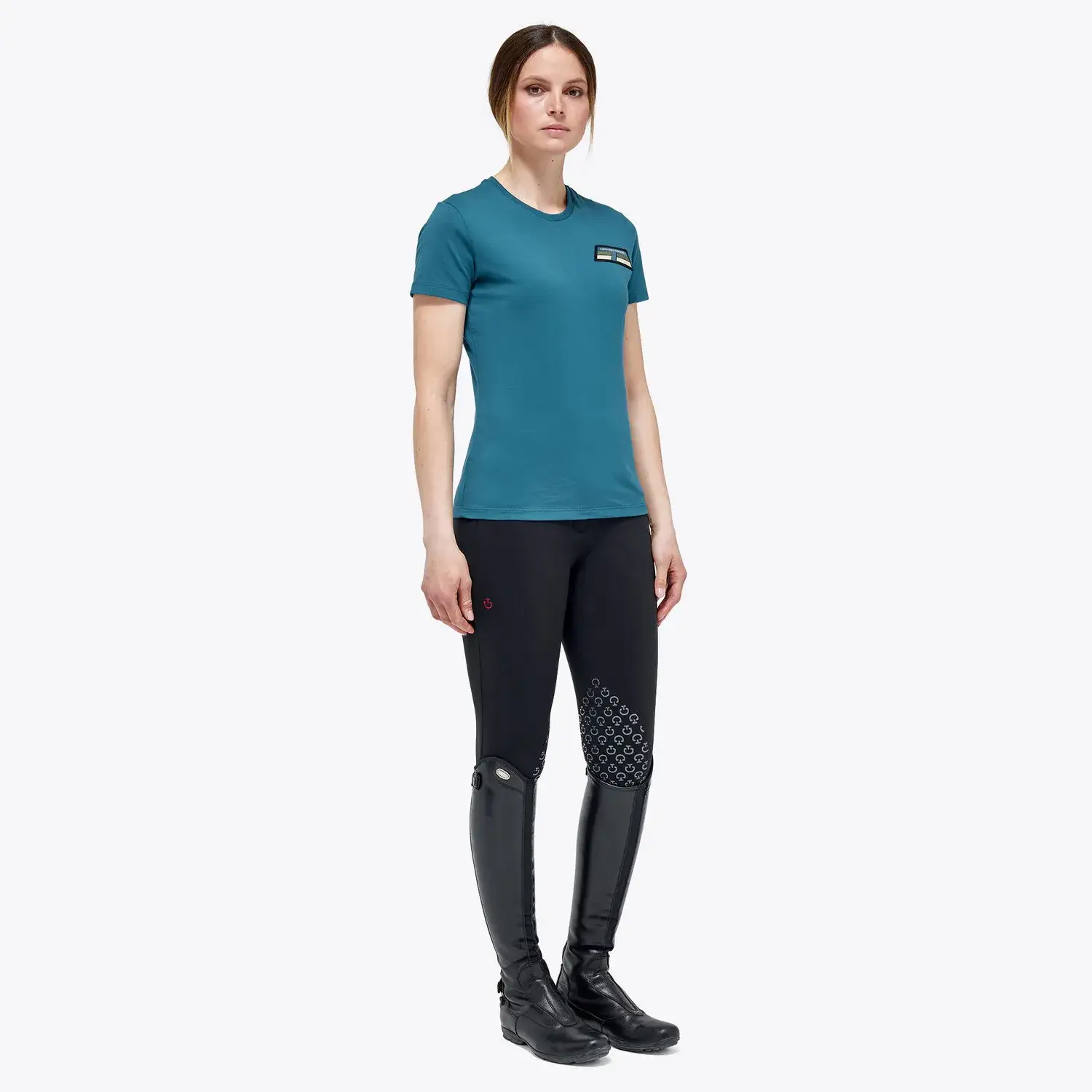 Cavalleria Toscana Woman's cotton t-shirt DEEP SEA BLUE-2