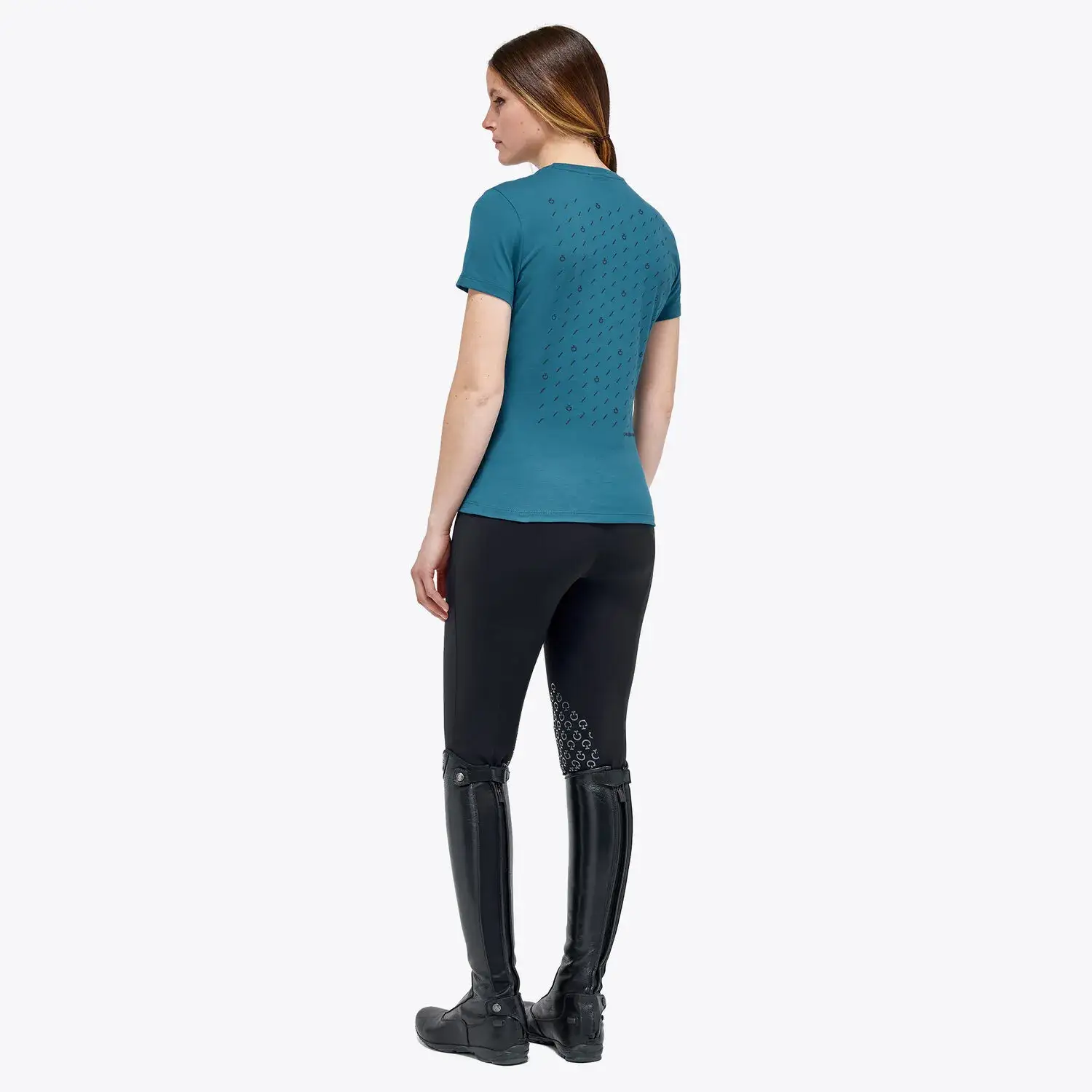 Cavalleria Toscana Woman's cotton t-shirt DEEP SEA BLUE-3