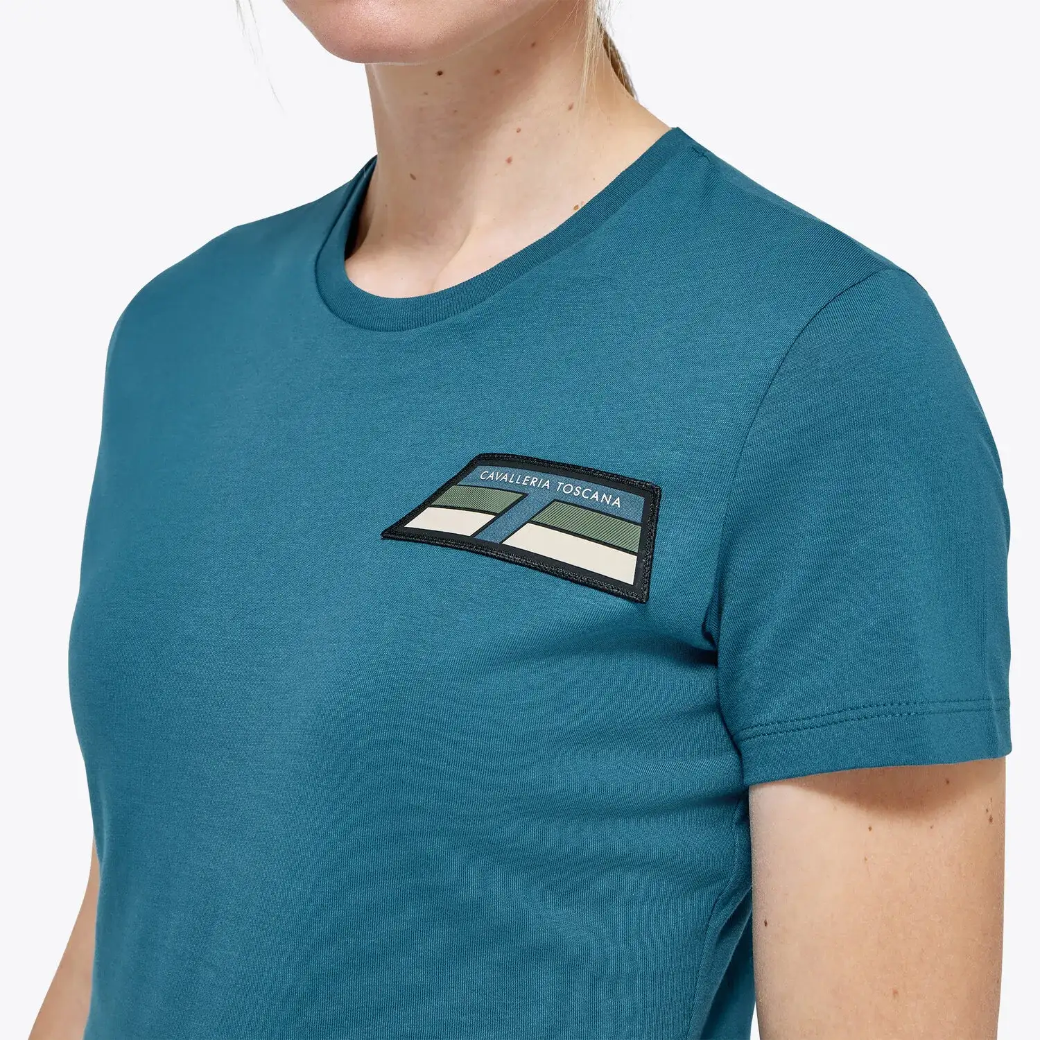 Cavalleria Toscana Woman's cotton t-shirt DEEP SEA BLUE-7