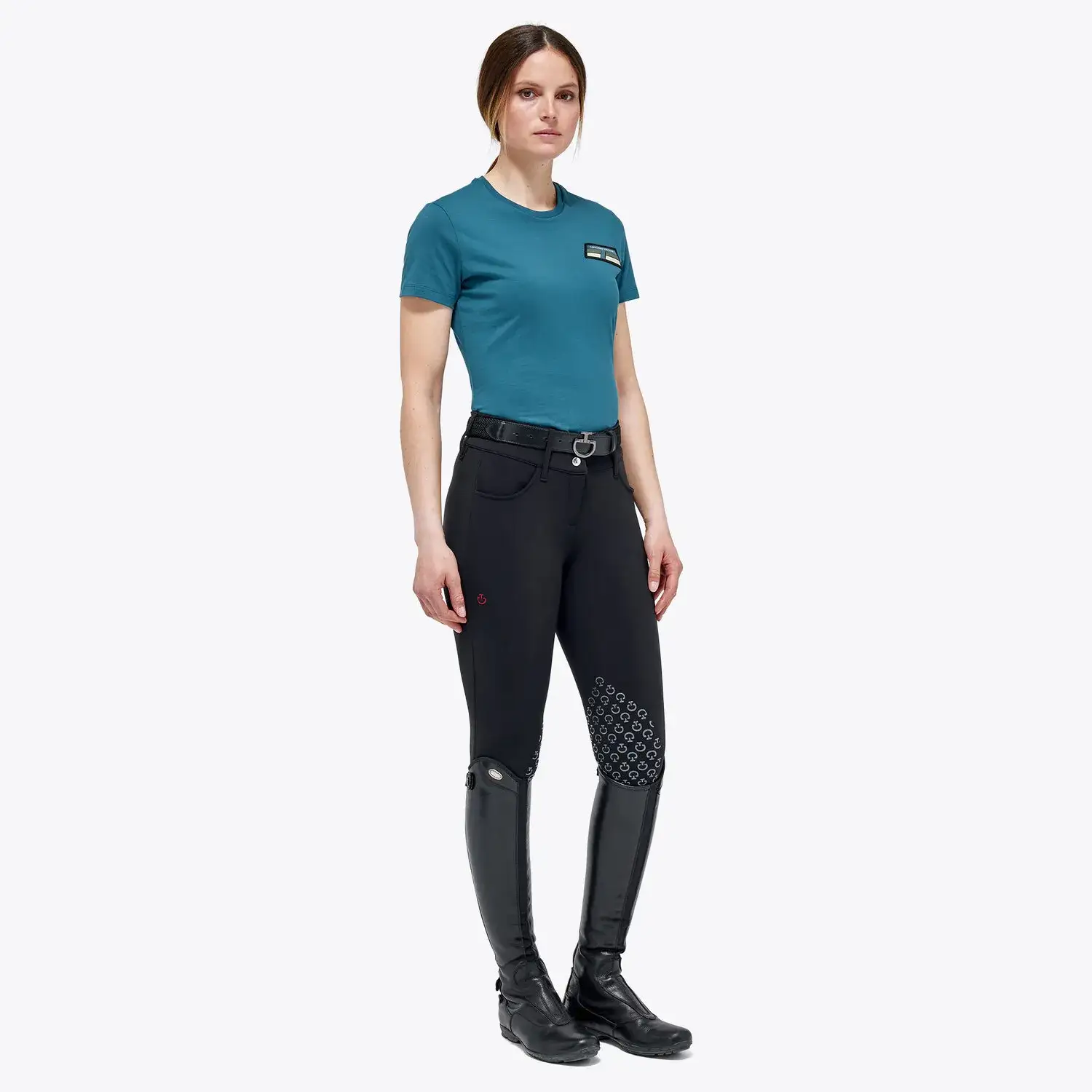 Cavalleria Toscana Woman's cotton t-shirt DEEP SEA BLUE-8