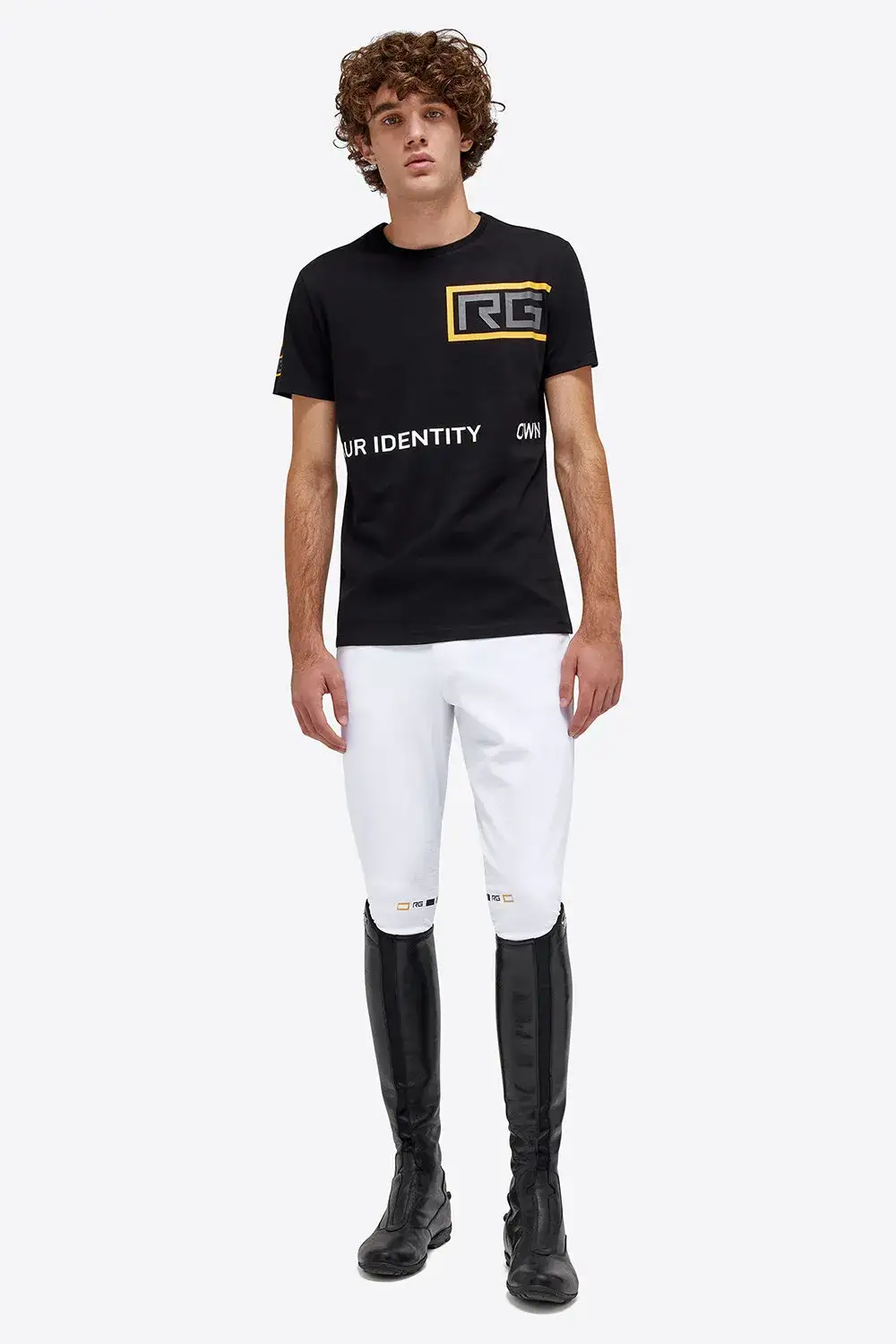 Rider's Gene T-shirt uomo con logo RG BLACK-1