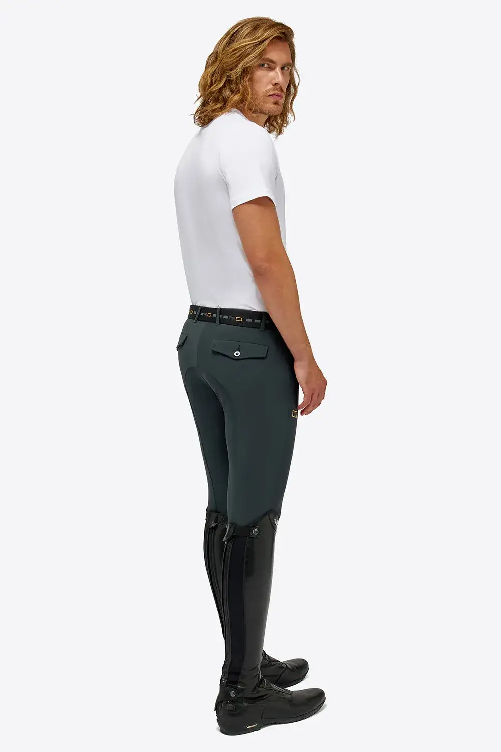 Rider's Gene Rider's Gene man Triple Bar Cotton T-Shirt WHITE-3