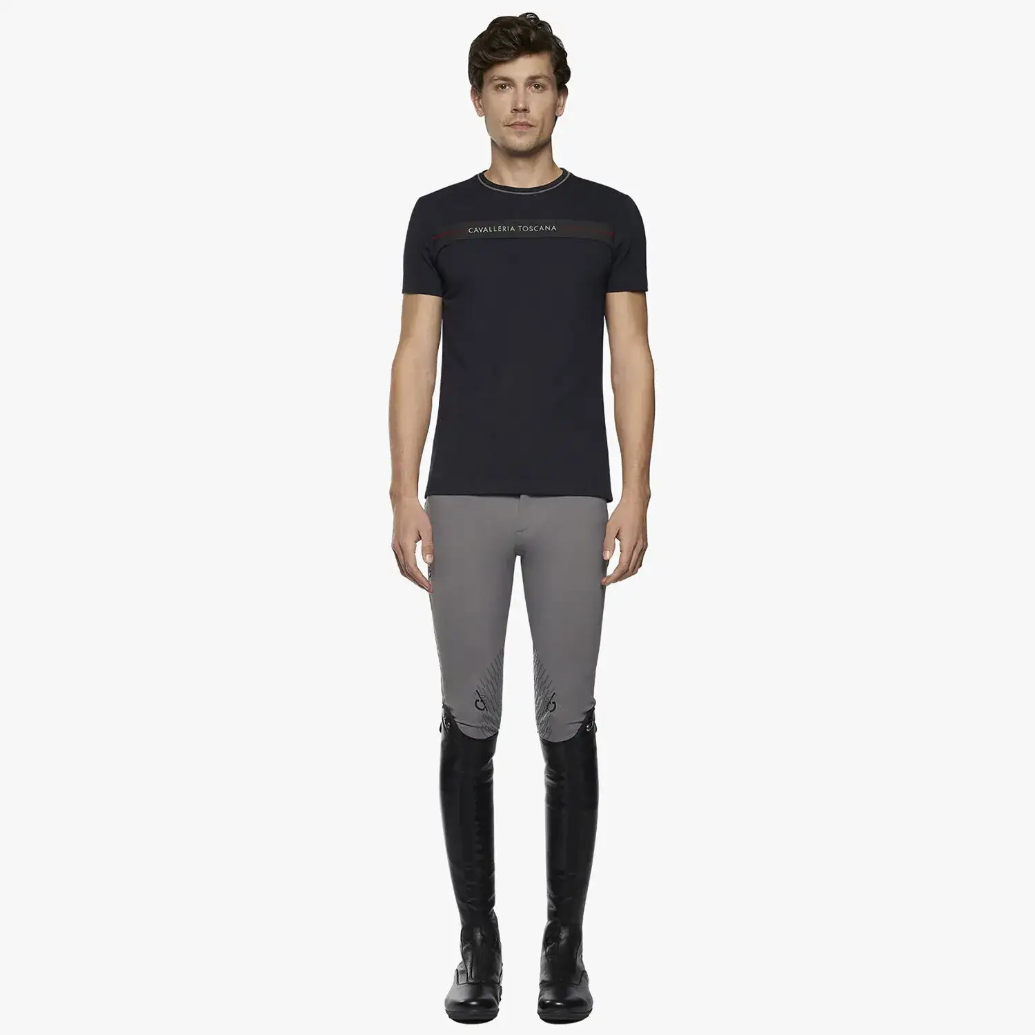 Cavalleria Toscana Men's CT Team Cotton T-Shirt NAVY-1