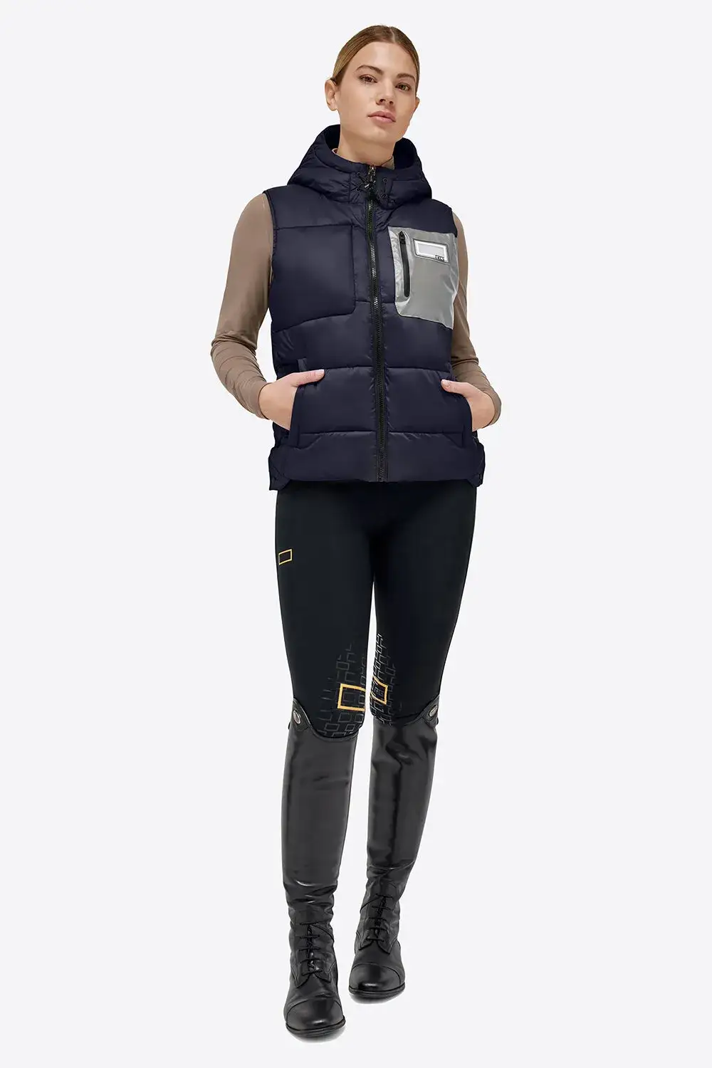 Rider's Gene Lightweight Padded Nylon Quilted RG Vest NAVY-1
