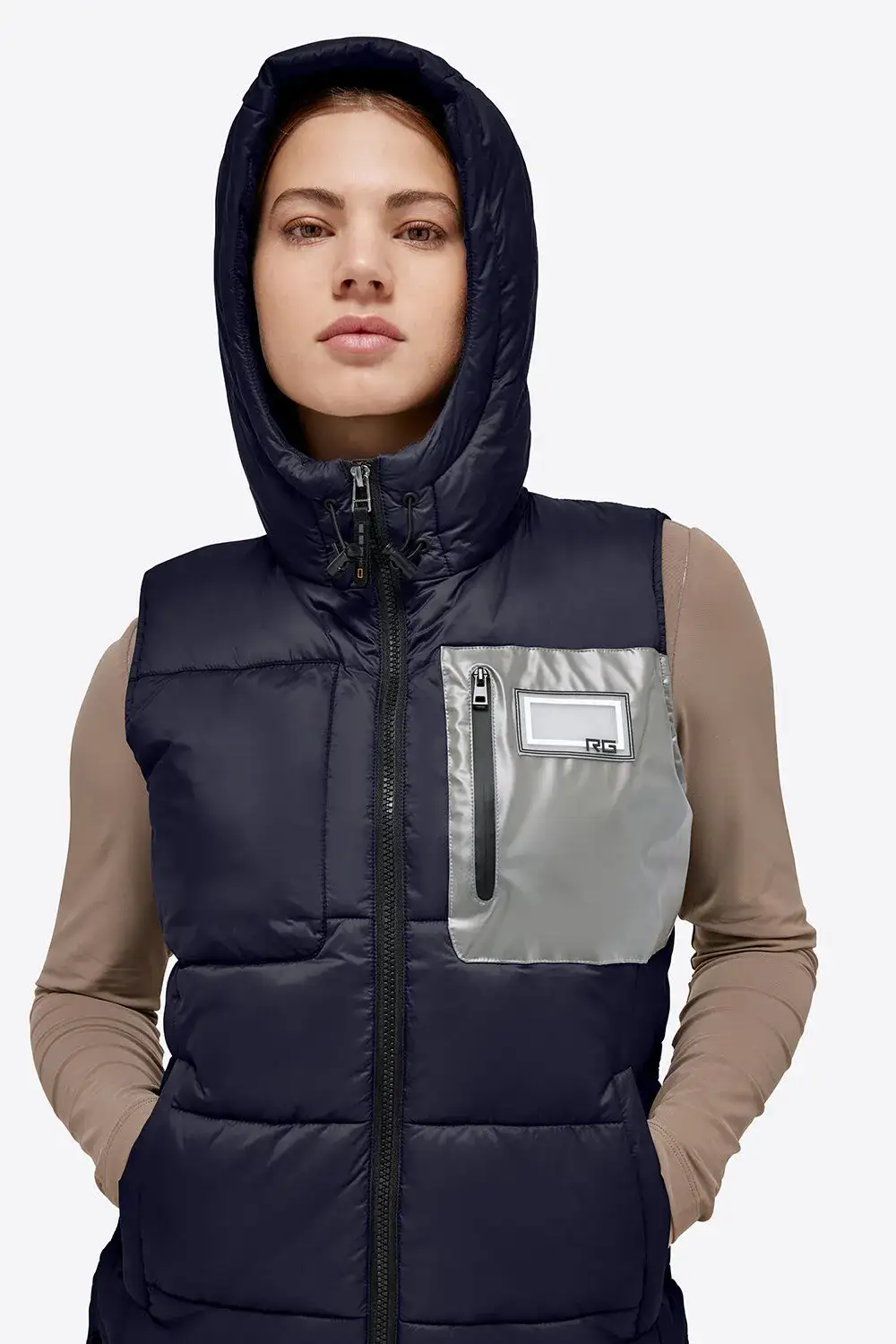 Rider's Gene Lightweight Padded Nylon Quilted RG Vest NAVY-4