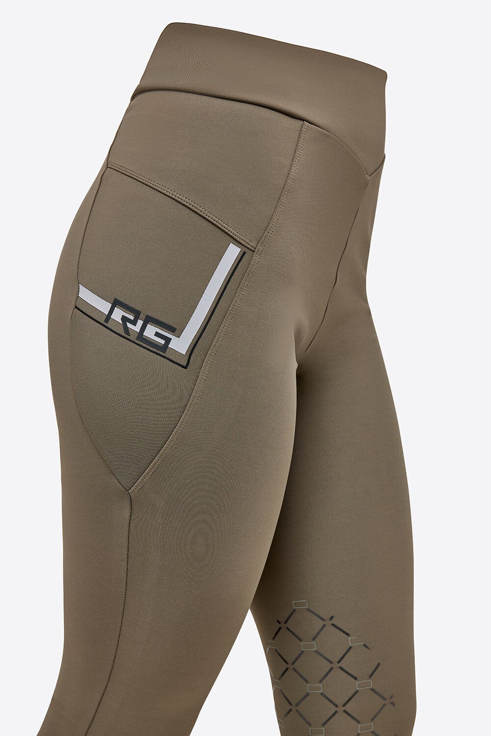Rider's Gene RG Full Grip Leggins w/poket VERDE BANDIERA-4