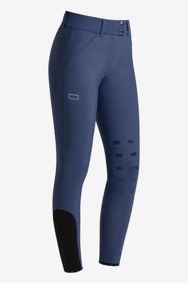 Rider's Gene Pantaloni Rider's Gene da Donna da Jumping Grip al ginocchio CROWN BLUE-1