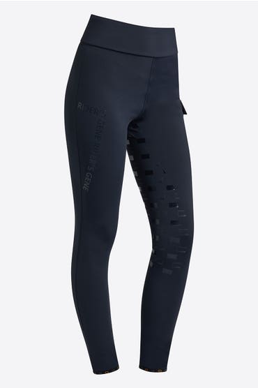 Rider's Gene Leggings da equitazione Rider's Gene da donna con grip integrale e tasche cargo NAVY-1