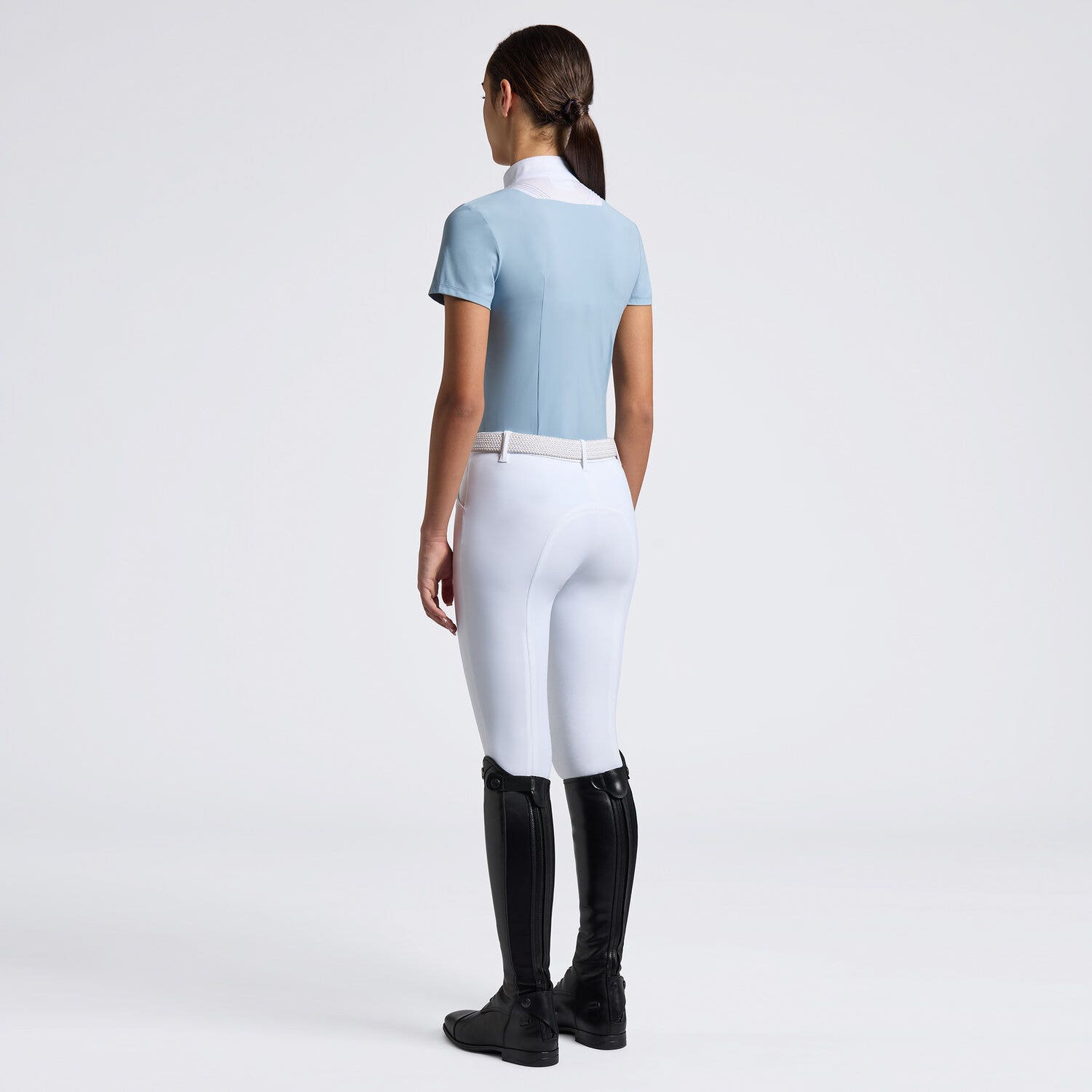 Cavalleria Toscana Cavalleria Toscana Girls' Short-Sleeve Jersey Competition Shirt BLUE FOG-2