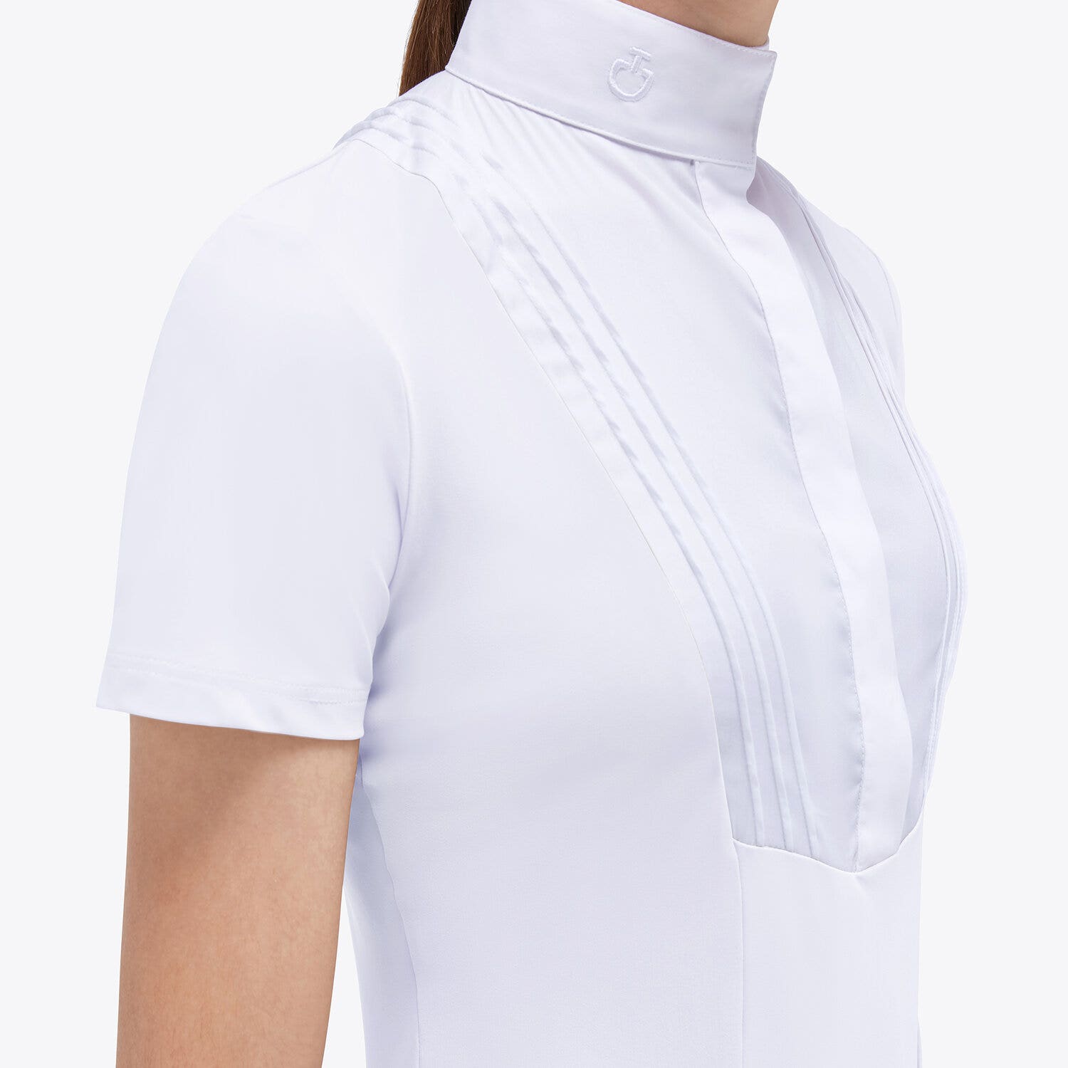 Cavalleria Toscana Girls' competition shirt WHITE/KNIT-3