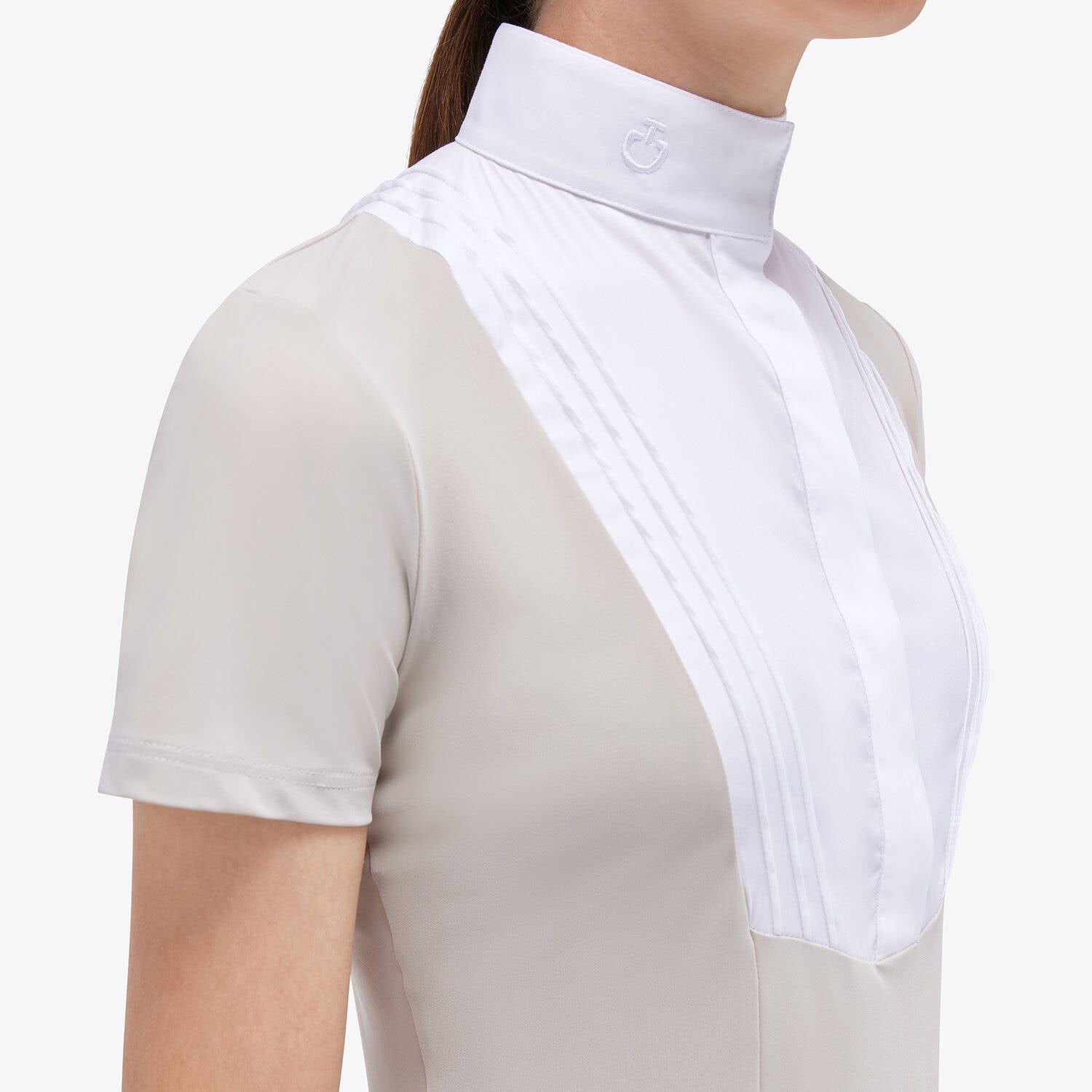 Cavalleria Toscana Girls' competition shirt LIGHT BEIGE-3