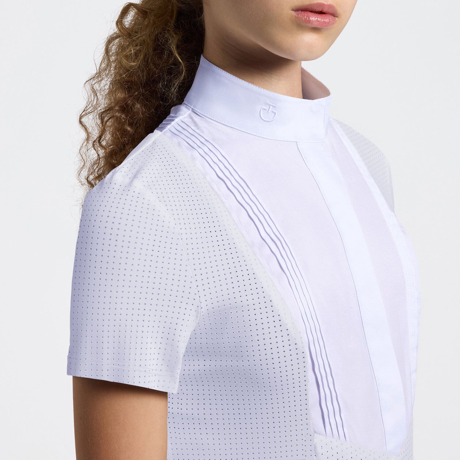 Cavalleria Toscana Cavalleria Toscana Girls' Short-Sleeve Jersey Competition Shirt WHITE-3