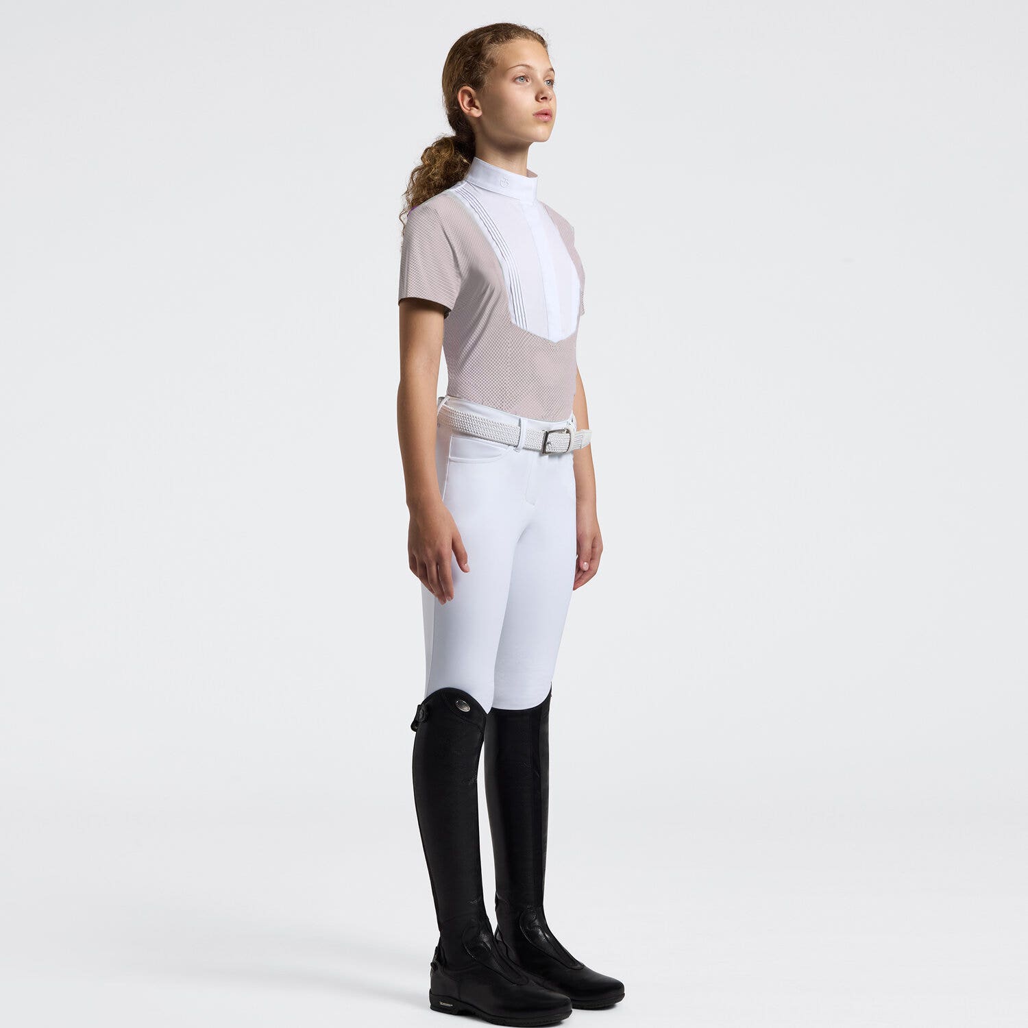 Cavalleria Toscana Cavalleria Toscana Girls' Short-Sleeve Jersey Competition Shirt VIOLET ICE-1