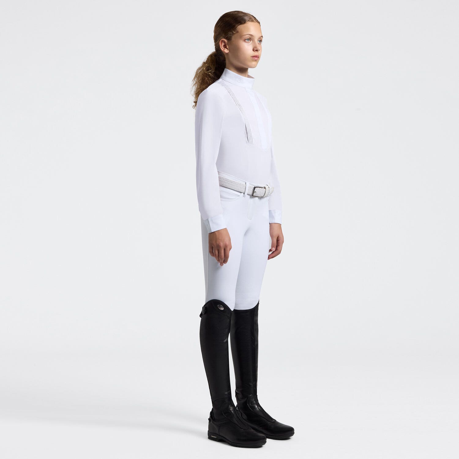 Cavalleria Toscana Girl's competition shirt WHITE-1