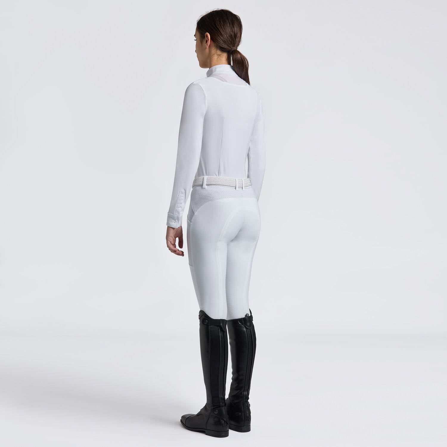 Cavalleria Toscana Girl's competition shirt WHITE-2