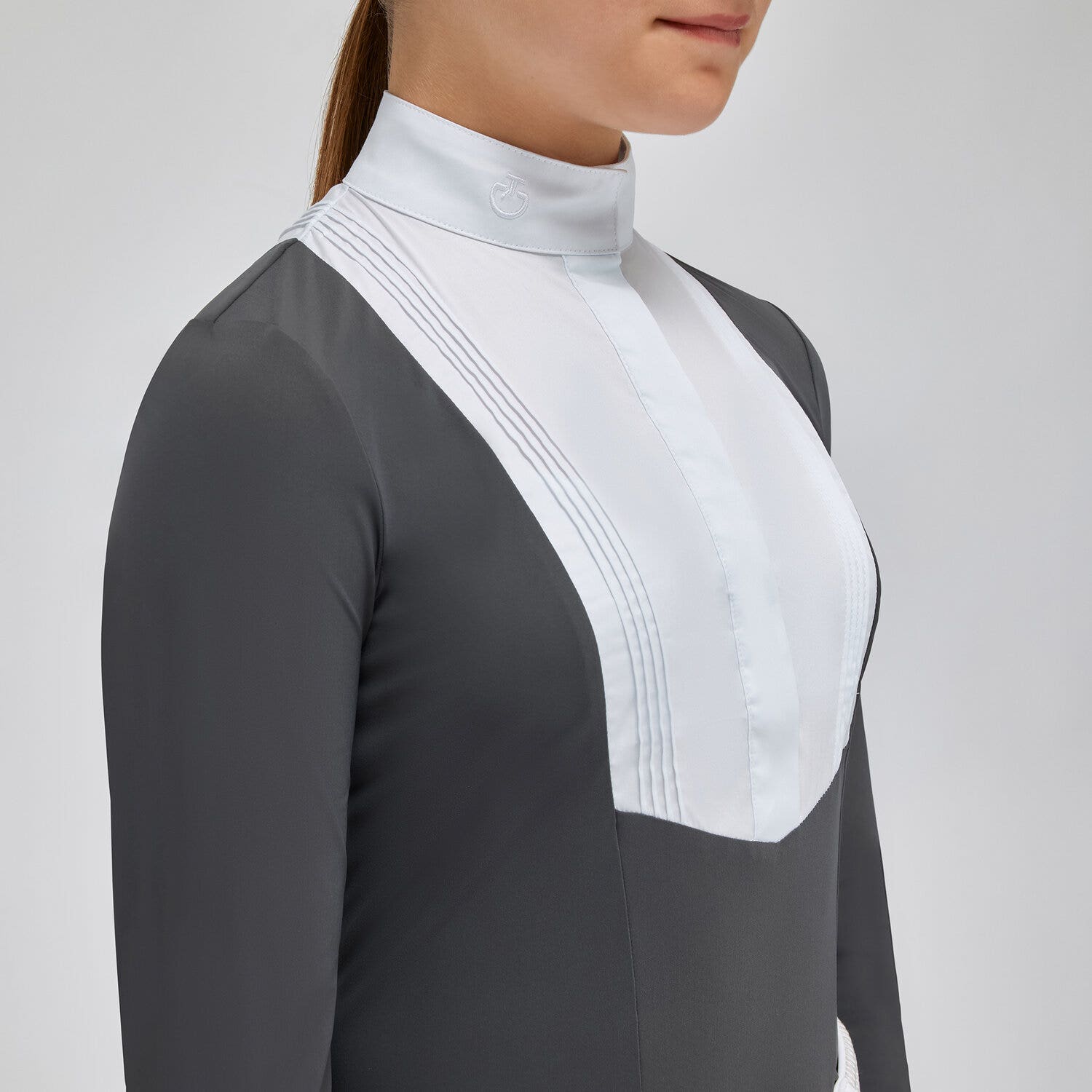 Cavalleria Toscana Girl's competition shirt ANTHRACITE GREY-3