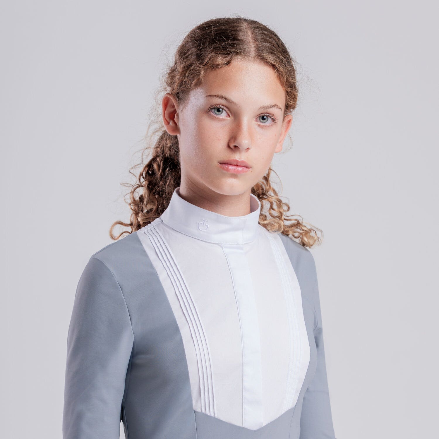 Cavalleria Toscana Girls’ long-sleeve shirt WINDWARD BLUE-2