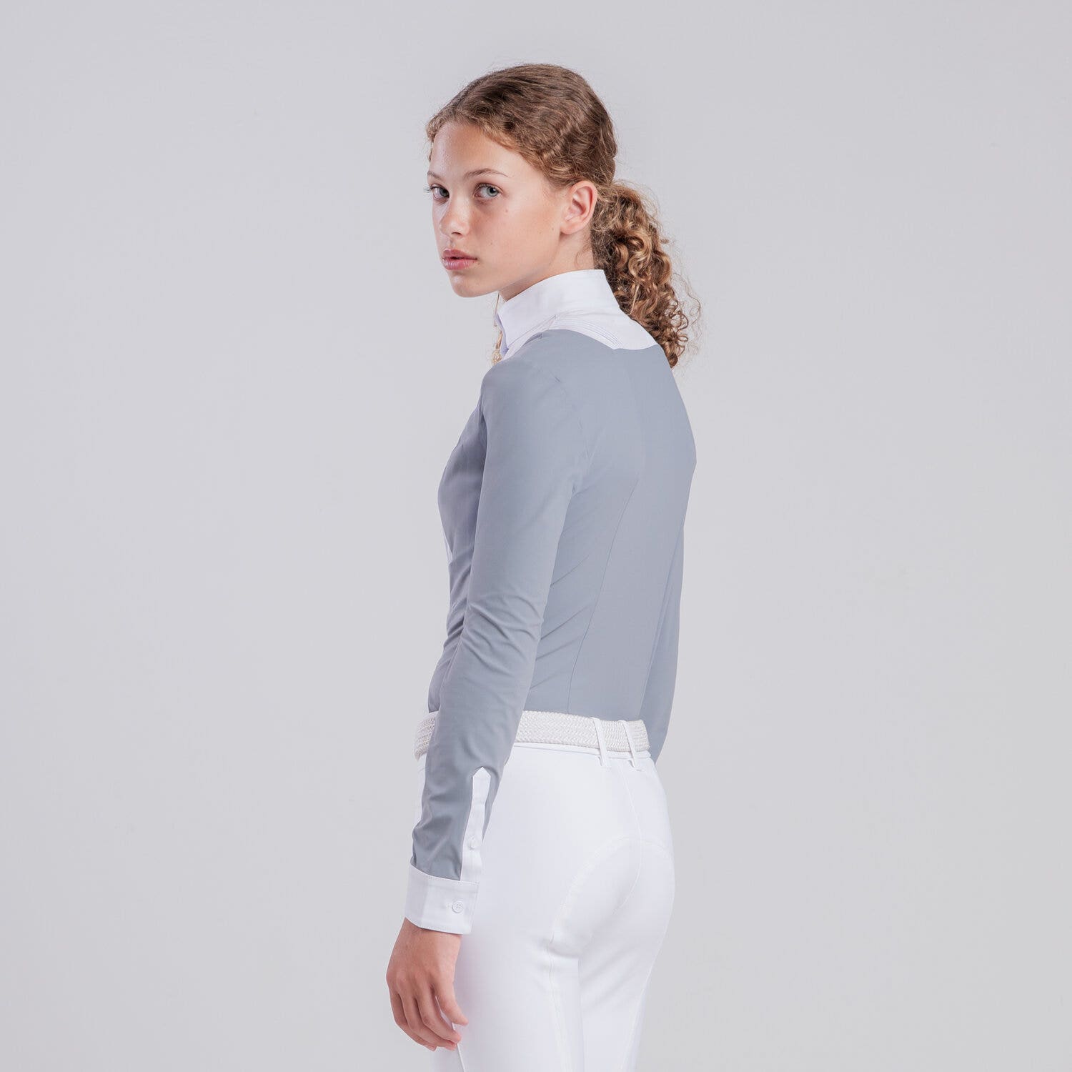 Cavalleria Toscana Girls’ long-sleeve shirt WINDWARD BLUE-3