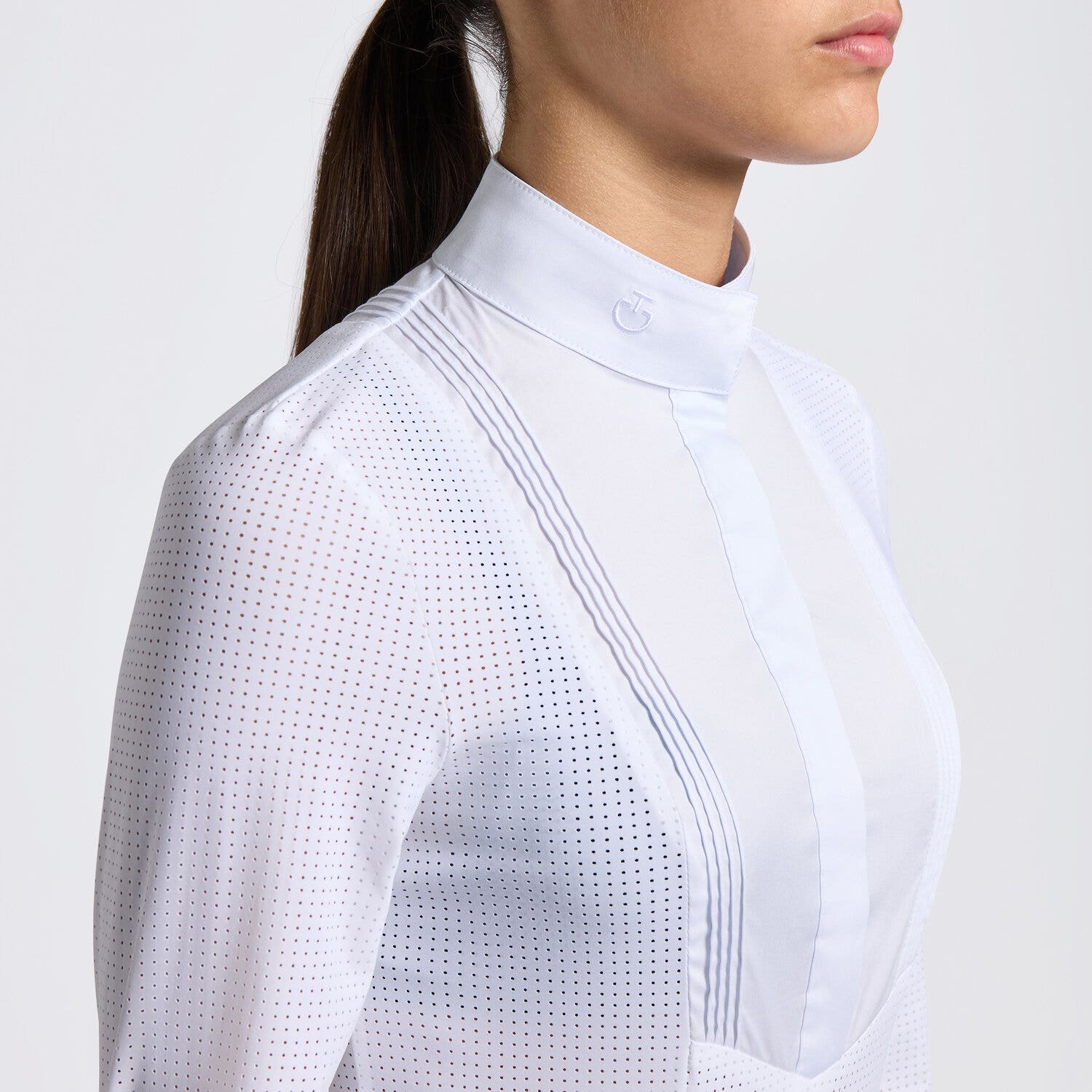 Cavalleria Toscana Cavalleria Toscana Girls' Long-Sleeve Jersey Competition Shirt WHITE-3