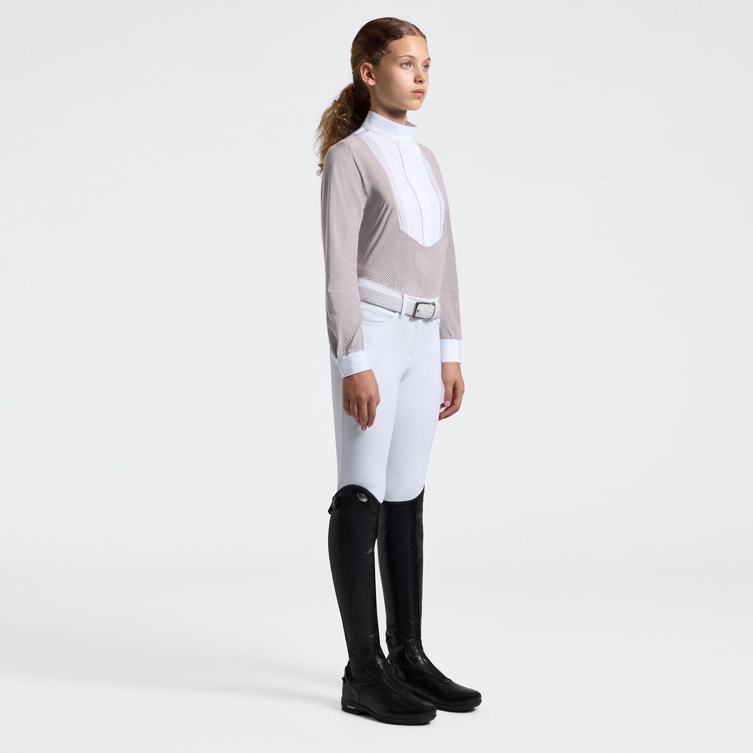 Cavalleria Toscana Cavalleria Toscana Girls' Long-Sleeve Jersey Competition Shirt VIOLET ICE-1