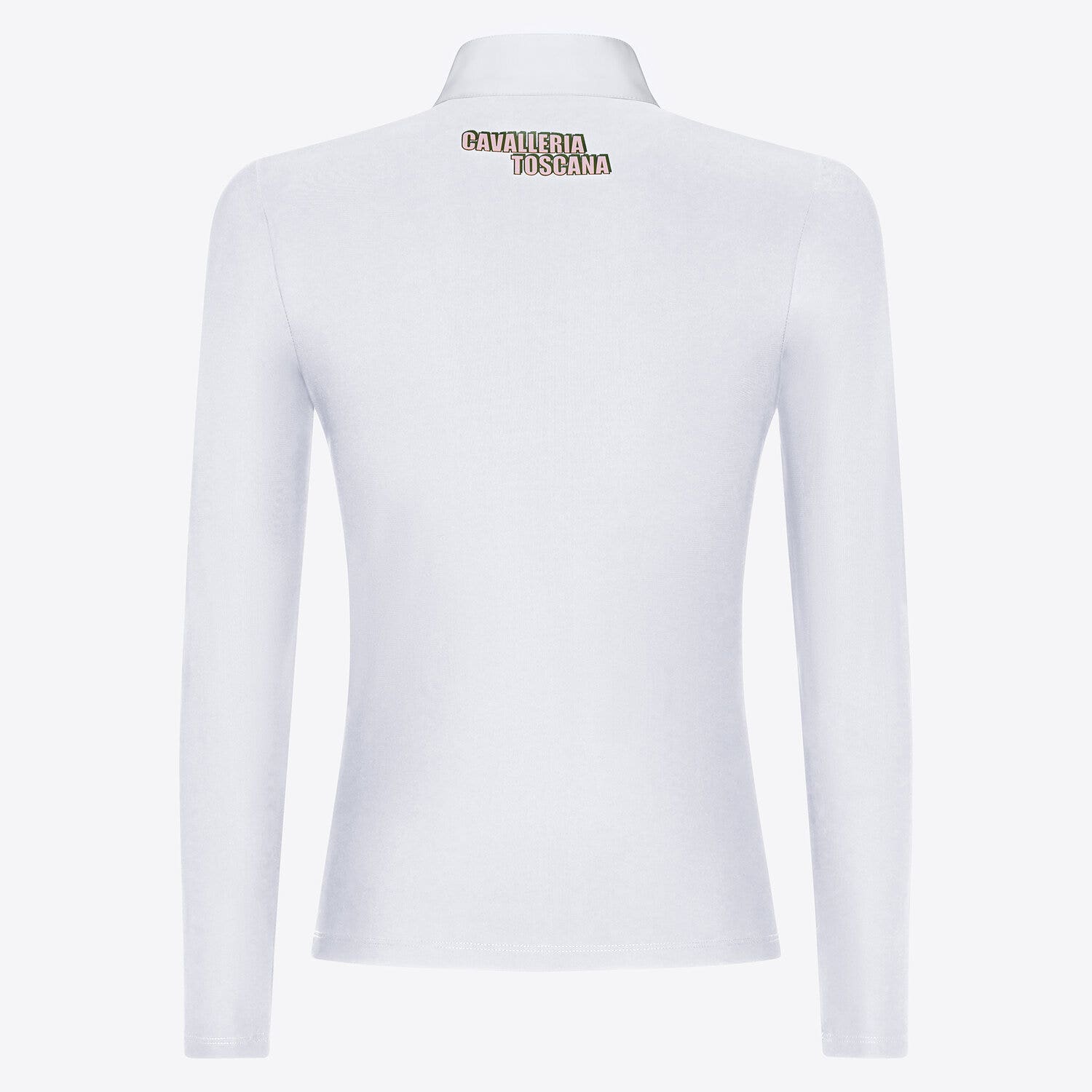 Cavalleria Toscana Cavalleria Toscana Girl's Competition Shirt in Technical Jersey with Zip WHITE-2